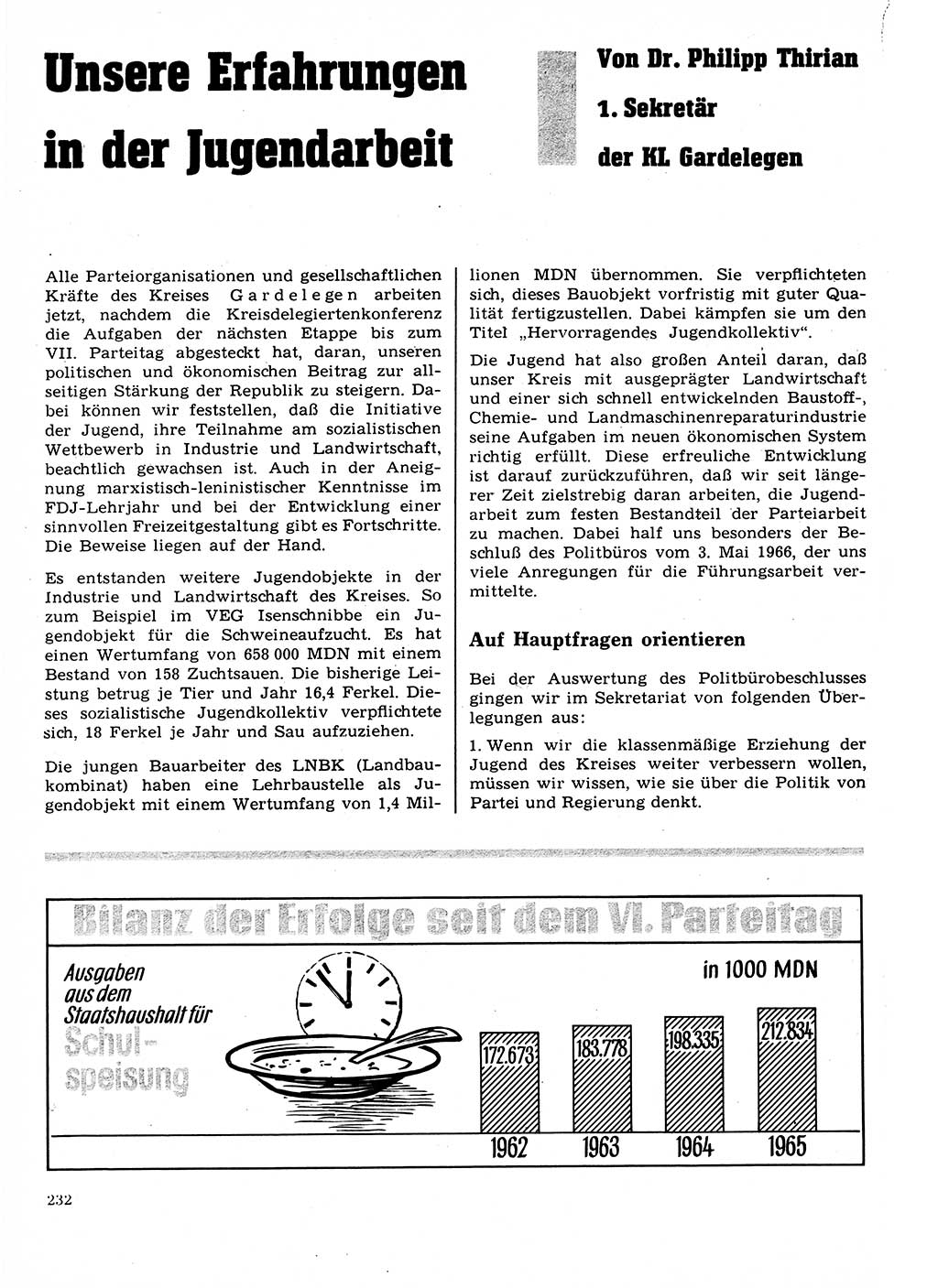 Neuer Weg (NW), Organ des Zentralkomitees (ZK) der SED (Sozialistische Einheitspartei Deutschlands) für Fragen des Parteilebens, 22. Jahrgang [Deutsche Demokratische Republik (DDR)] 1967, Seite 232 (NW ZK SED DDR 1967, S. 232)