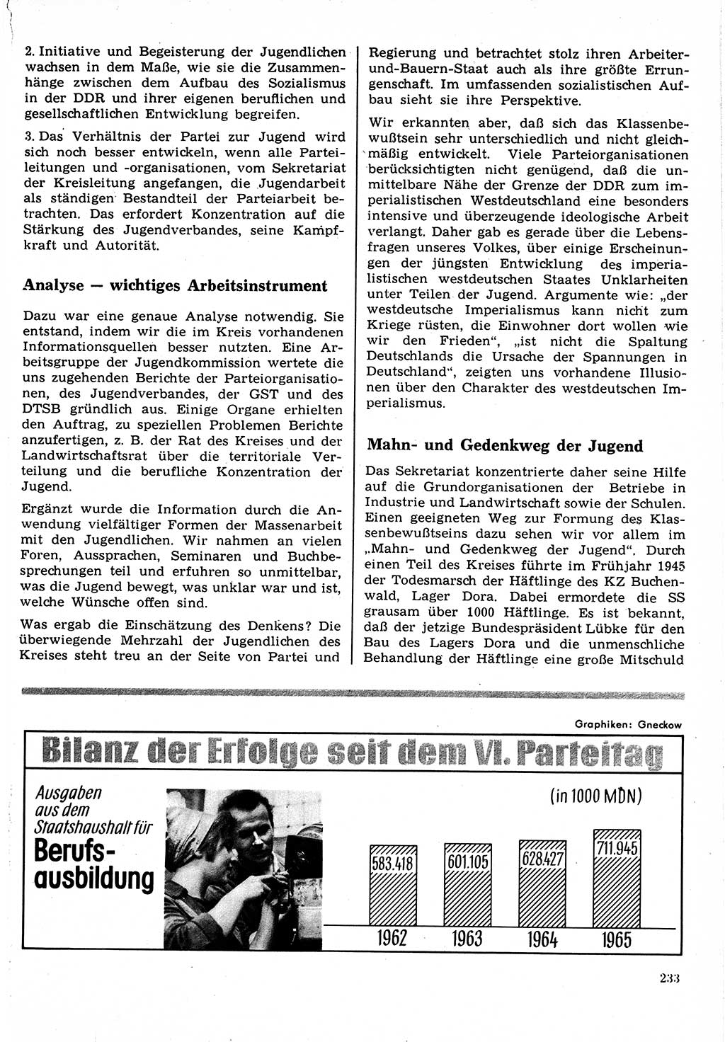 Neuer Weg (NW), Organ des Zentralkomitees (ZK) der SED (Sozialistische Einheitspartei Deutschlands) für Fragen des Parteilebens, 22. Jahrgang [Deutsche Demokratische Republik (DDR)] 1967, Seite 233 (NW ZK SED DDR 1967, S. 233)