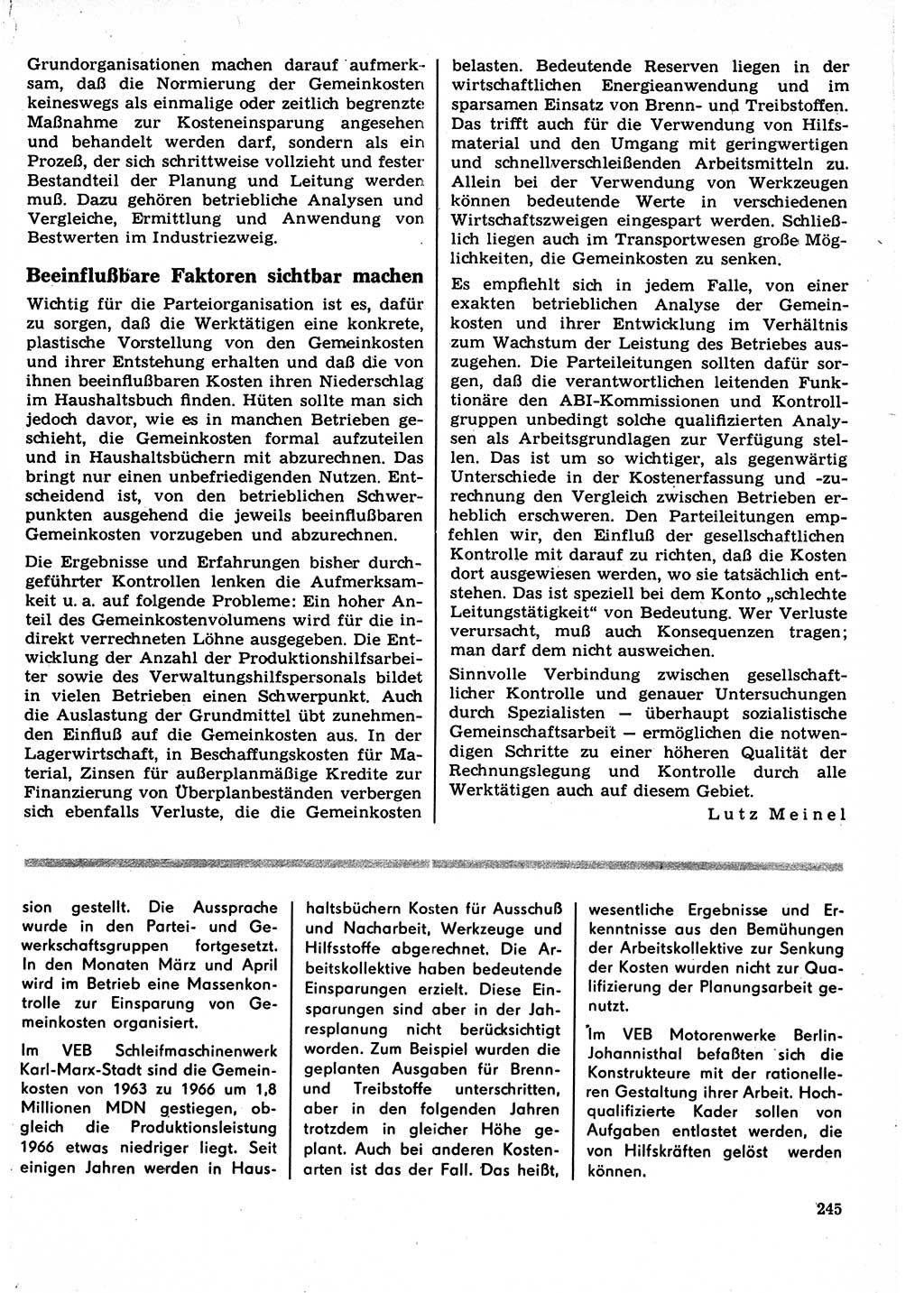 Neuer Weg (NW), Organ des Zentralkomitees (ZK) der SED (Sozialistische Einheitspartei Deutschlands) für Fragen des Parteilebens, 22. Jahrgang [Deutsche Demokratische Republik (DDR)] 1967, Seite 245 (NW ZK SED DDR 1967, S. 245)