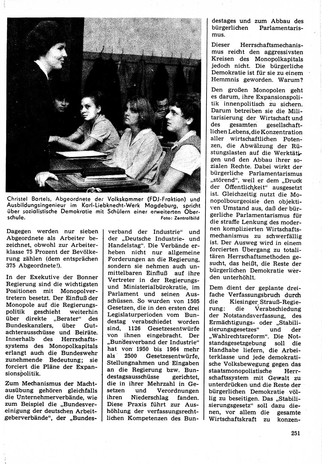 Neuer Weg (NW), Organ des Zentralkomitees (ZK) der SED (Sozialistische Einheitspartei Deutschlands) für Fragen des Parteilebens, 22. Jahrgang [Deutsche Demokratische Republik (DDR)] 1967, Seite 251 (NW ZK SED DDR 1967, S. 251)