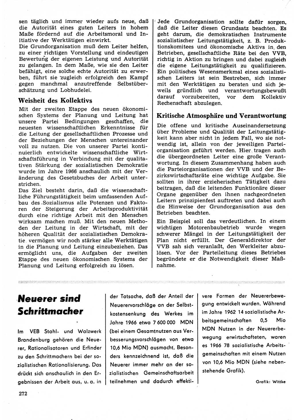 Neuer Weg (NW), Organ des Zentralkomitees (ZK) der SED (Sozialistische Einheitspartei Deutschlands) für Fragen des Parteilebens, 22. Jahrgang [Deutsche Demokratische Republik (DDR)] 1967, Seite 272 (NW ZK SED DDR 1967, S. 272)