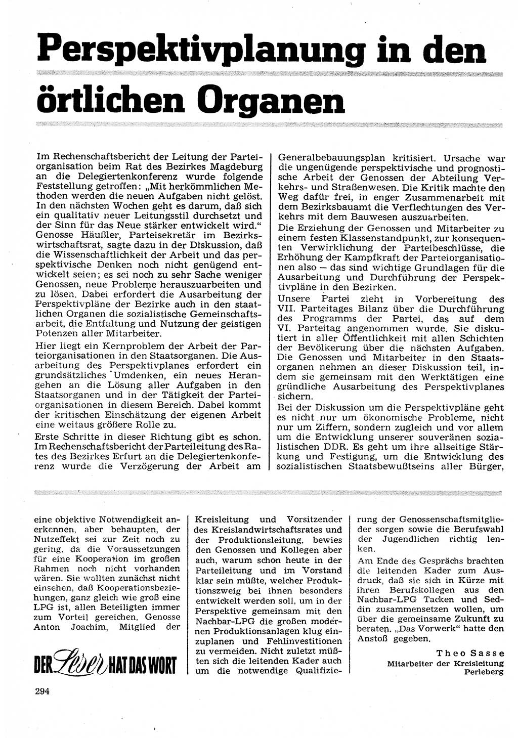 Neuer Weg (NW), Organ des Zentralkomitees (ZK) der SED (Sozialistische Einheitspartei Deutschlands) für Fragen des Parteilebens, 22. Jahrgang [Deutsche Demokratische Republik (DDR)] 1967, Seite 294 (NW ZK SED DDR 1967, S. 294)