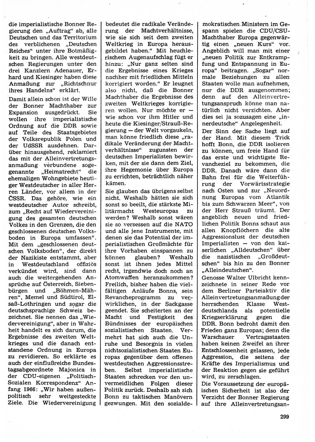 Neuer Weg (NW), Organ des Zentralkomitees (ZK) der SED (Sozialistische Einheitspartei Deutschlands) für Fragen des Parteilebens, 22. Jahrgang [Deutsche Demokratische Republik (DDR)] 1967, Seite 299 (NW ZK SED DDR 1967, S. 299)