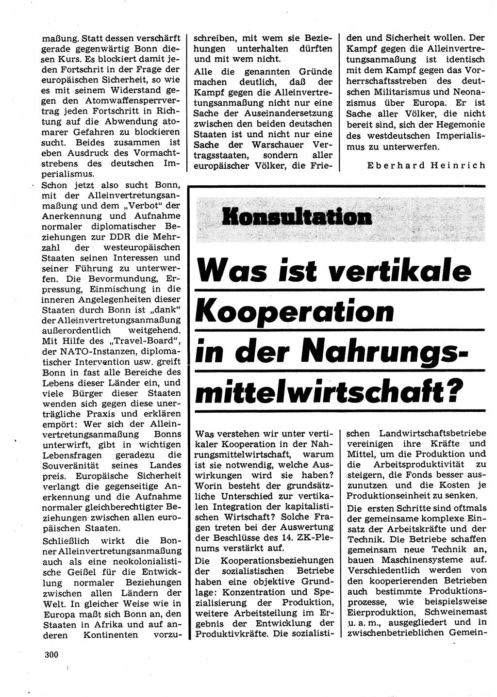 Neuer Weg (NW), Organ des Zentralkomitees (ZK) der SED (Sozialistische Einheitspartei Deutschlands) für Fragen des Parteilebens, 22. Jahrgang [Deutsche Demokratische Republik (DDR)] 1967, Seite 300 (NW ZK SED DDR 1967, S. 300)