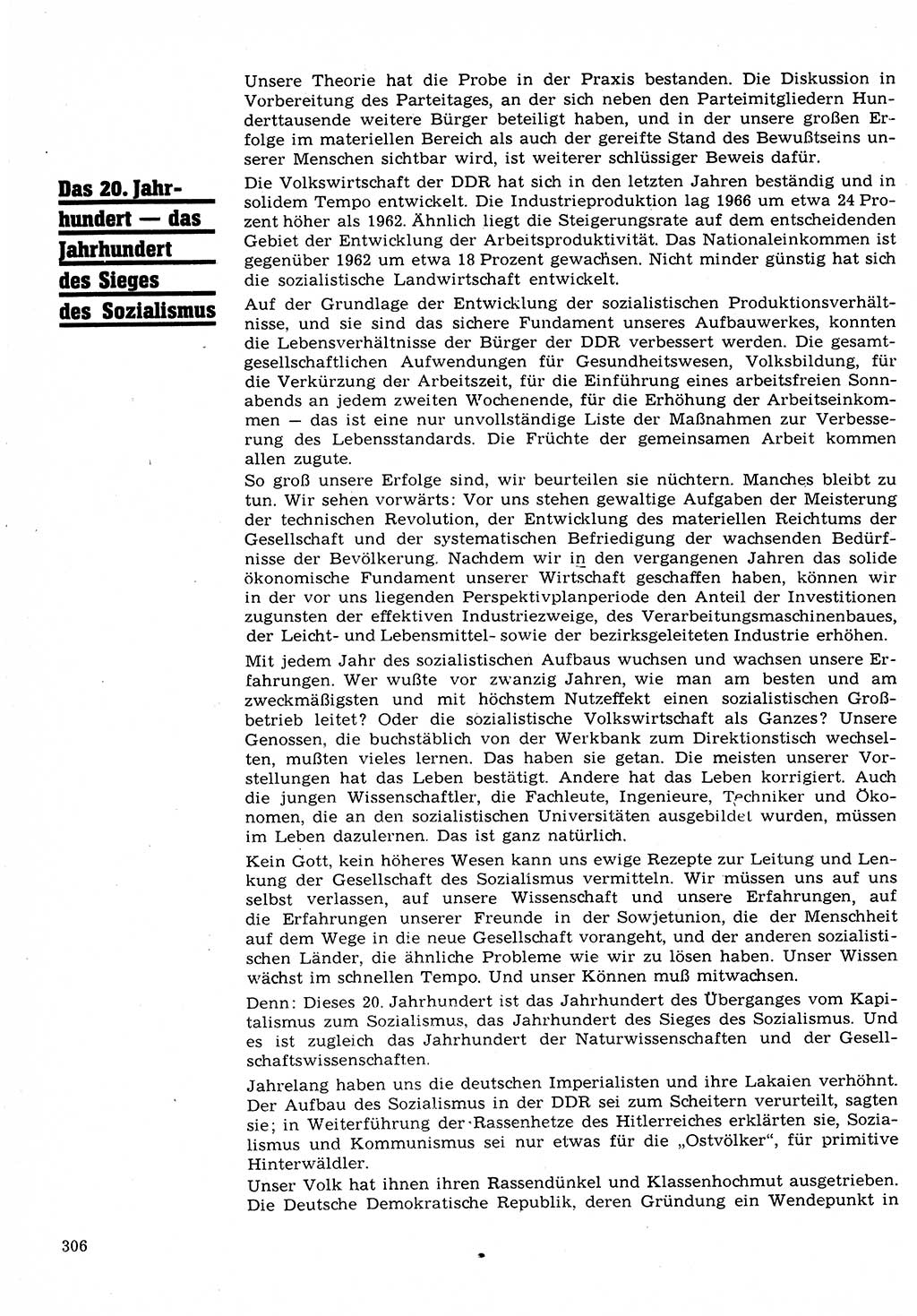 Neuer Weg (NW), Organ des Zentralkomitees (ZK) der SED (Sozialistische Einheitspartei Deutschlands) für Fragen des Parteilebens, 22. Jahrgang [Deutsche Demokratische Republik (DDR)] 1967, Seite 306 (NW ZK SED DDR 1967, S. 306)
