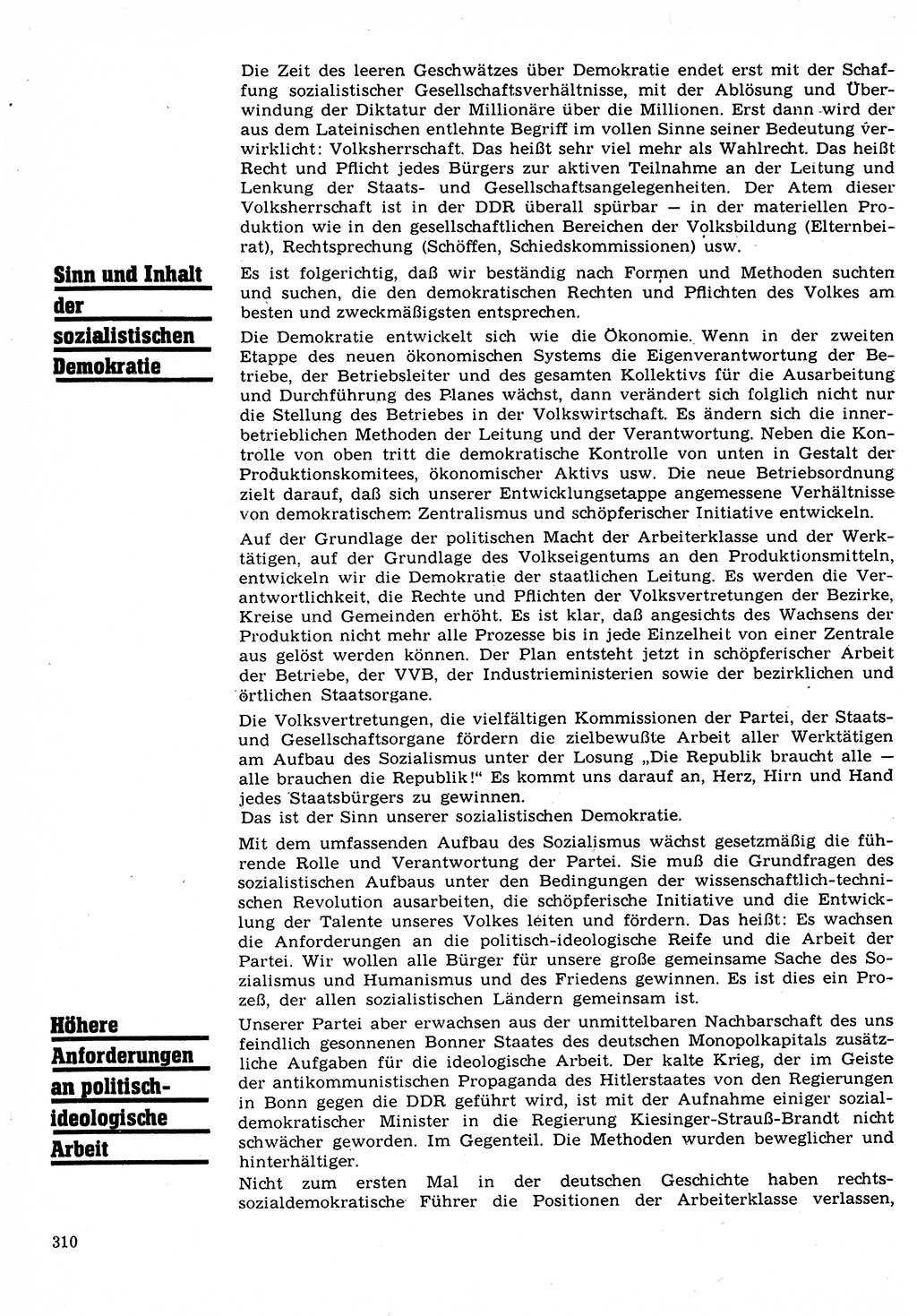 Neuer Weg (NW), Organ des Zentralkomitees (ZK) der SED (Sozialistische Einheitspartei Deutschlands) für Fragen des Parteilebens, 22. Jahrgang [Deutsche Demokratische Republik (DDR)] 1967, Seite 310 (NW ZK SED DDR 1967, S. 310)