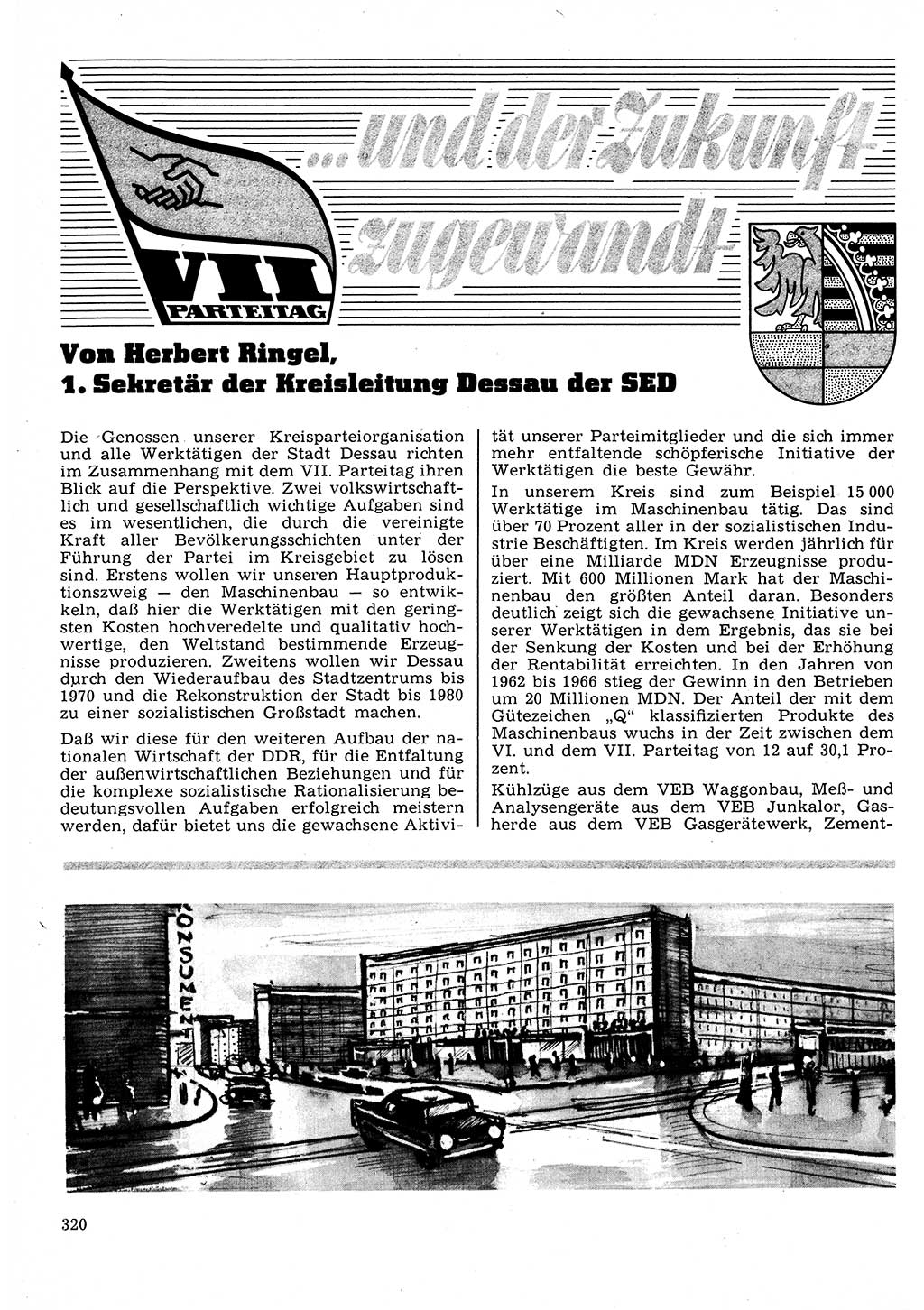 Neuer Weg (NW), Organ des Zentralkomitees (ZK) der SED (Sozialistische Einheitspartei Deutschlands) fÃ¼r Fragen des Parteilebens, 22. Jahrgang [Deutsche Demokratische Republik (DDR)] 1967, Seite 320 (NW ZK SED DDR 1967, S. 320)
