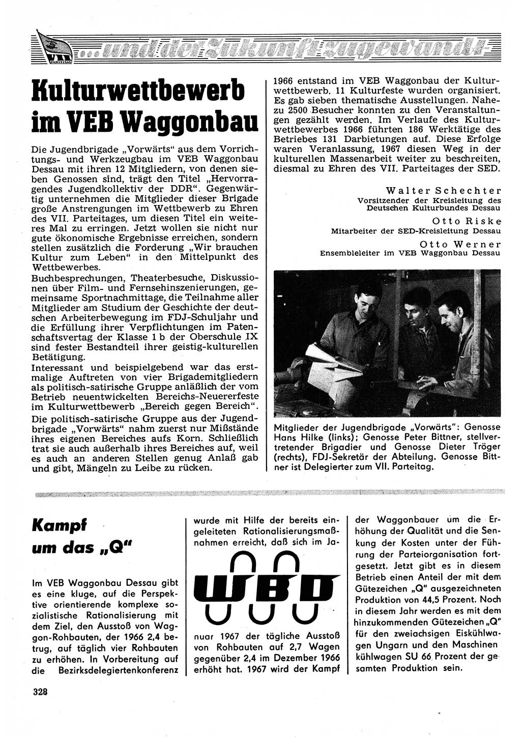 Neuer Weg (NW), Organ des Zentralkomitees (ZK) der SED (Sozialistische Einheitspartei Deutschlands) für Fragen des Parteilebens, 22. Jahrgang [Deutsche Demokratische Republik (DDR)] 1967, Seite 328 (NW ZK SED DDR 1967, S. 328)