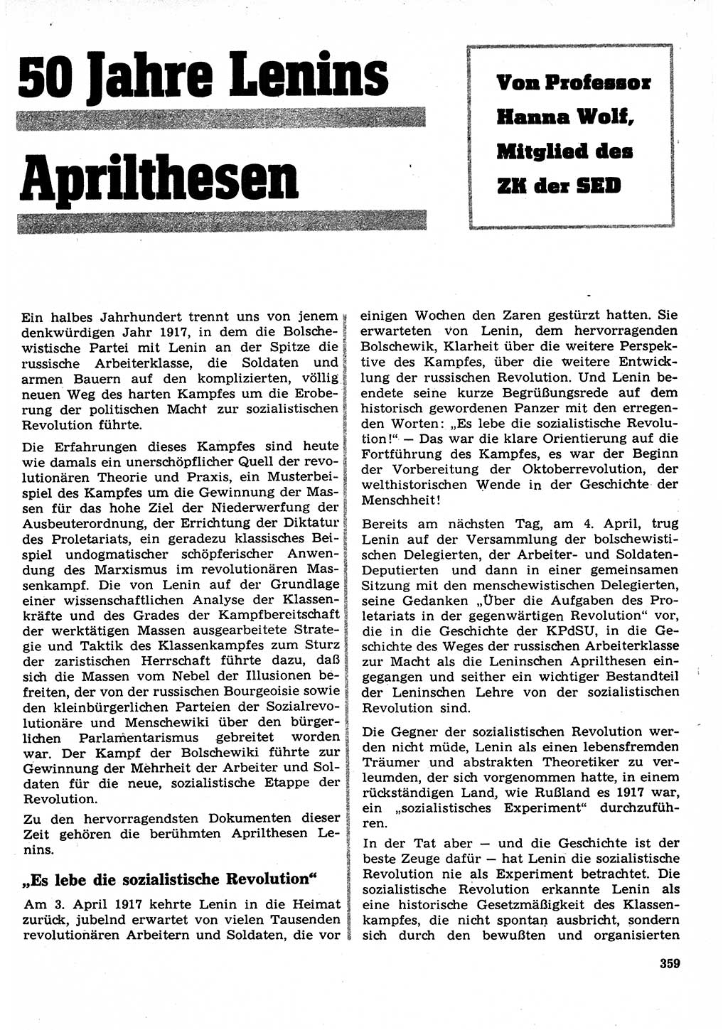Neuer Weg (NW), Organ des Zentralkomitees (ZK) der SED (Sozialistische Einheitspartei Deutschlands) für Fragen des Parteilebens, 22. Jahrgang [Deutsche Demokratische Republik (DDR)] 1967, Seite 359 (NW ZK SED DDR 1967, S. 359)