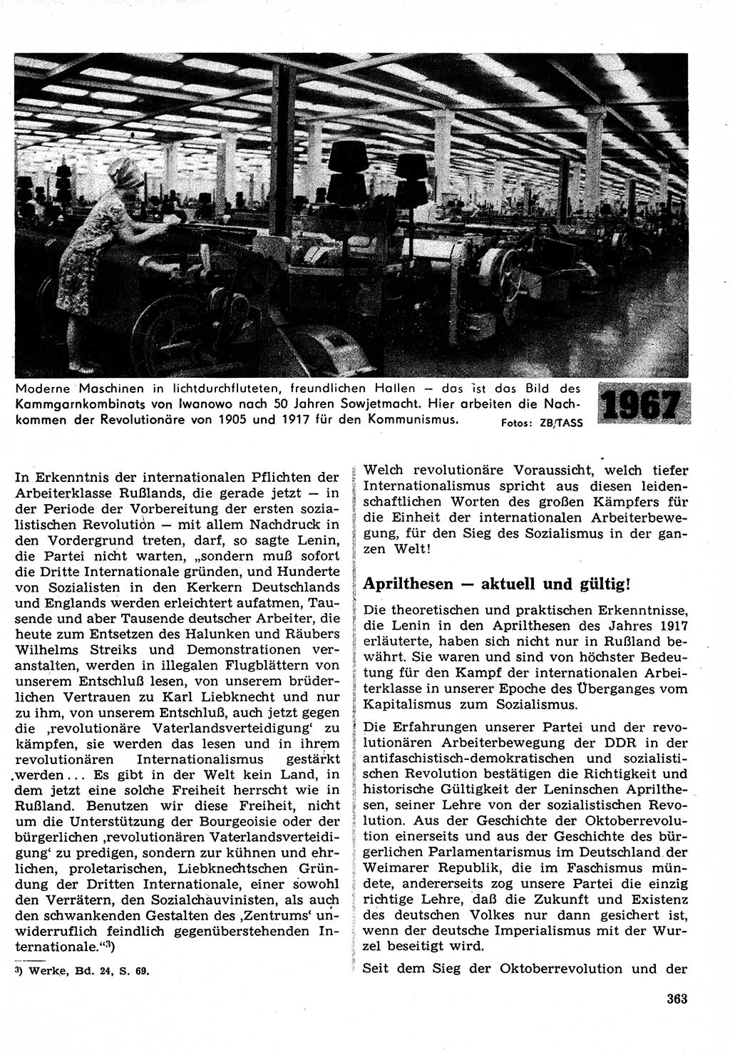 Neuer Weg (NW), Organ des Zentralkomitees (ZK) der SED (Sozialistische Einheitspartei Deutschlands) für Fragen des Parteilebens, 22. Jahrgang [Deutsche Demokratische Republik (DDR)] 1967, Seite 363 (NW ZK SED DDR 1967, S. 363)