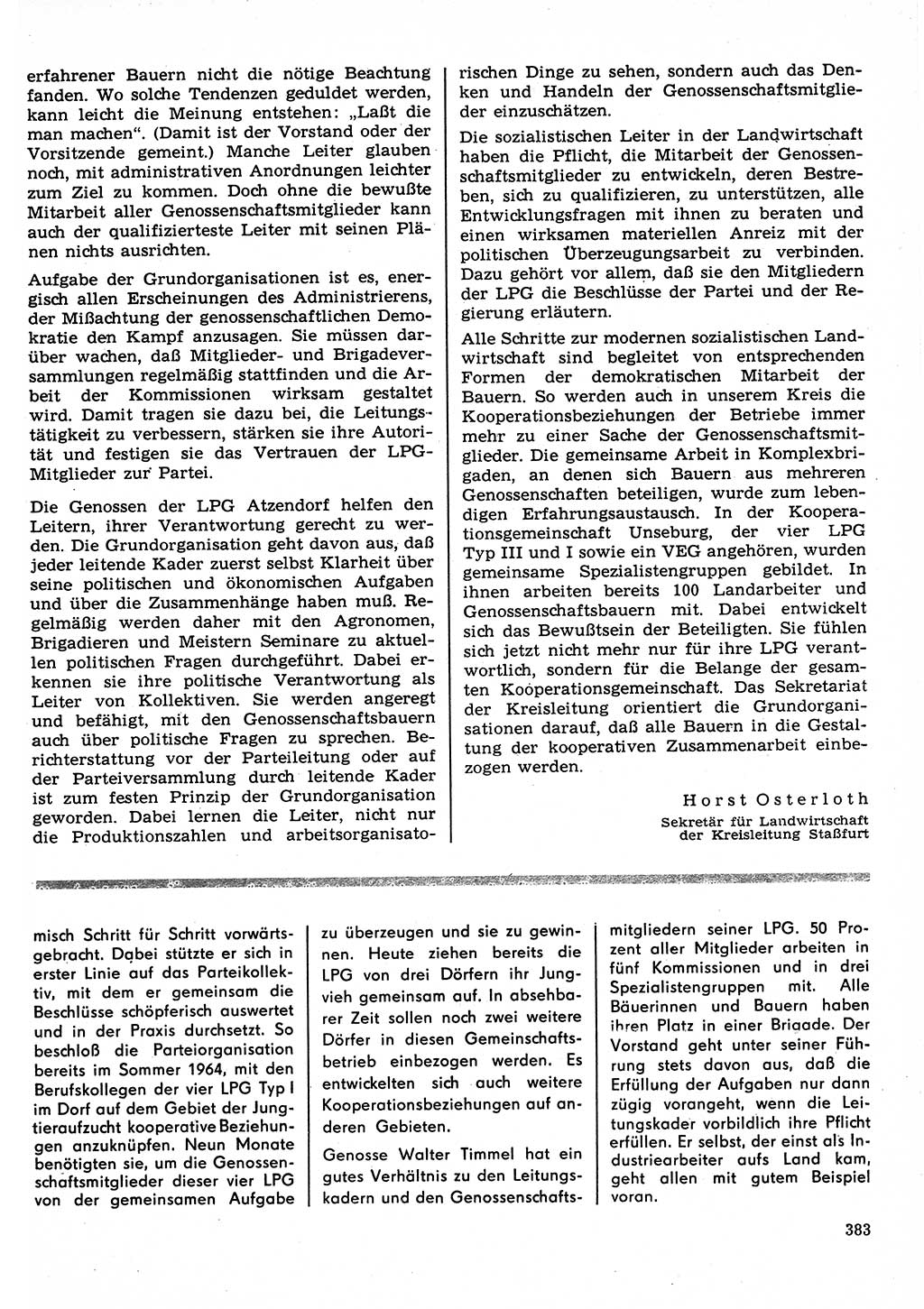 Neuer Weg (NW), Organ des Zentralkomitees (ZK) der SED (Sozialistische Einheitspartei Deutschlands) für Fragen des Parteilebens, 22. Jahrgang [Deutsche Demokratische Republik (DDR)] 1967, Seite 383 (NW ZK SED DDR 1967, S. 383)