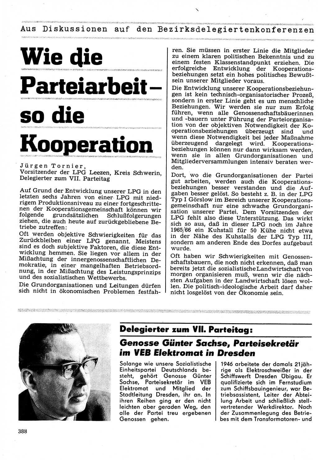 Neuer Weg (NW), Organ des Zentralkomitees (ZK) der SED (Sozialistische Einheitspartei Deutschlands) für Fragen des Parteilebens, 22. Jahrgang [Deutsche Demokratische Republik (DDR)] 1967, Seite 388 (NW ZK SED DDR 1967, S. 388)