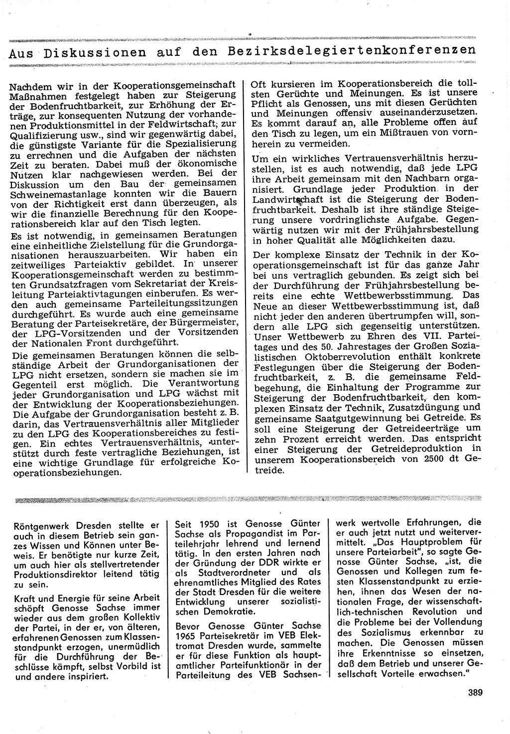 Neuer Weg (NW), Organ des Zentralkomitees (ZK) der SED (Sozialistische Einheitspartei Deutschlands) für Fragen des Parteilebens, 22. Jahrgang [Deutsche Demokratische Republik (DDR)] 1967, Seite 389 (NW ZK SED DDR 1967, S. 389)