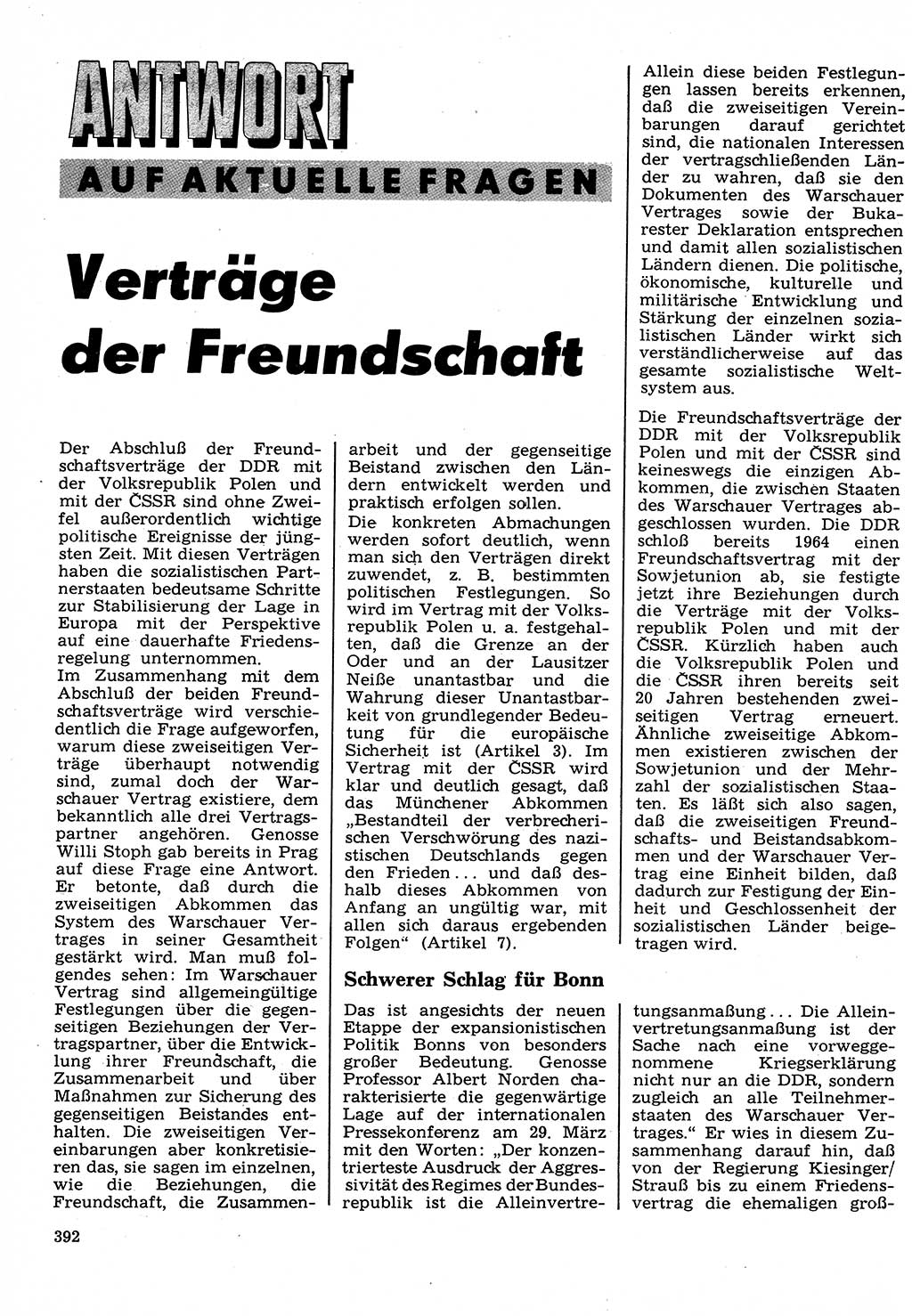 Neuer Weg (NW), Organ des Zentralkomitees (ZK) der SED (Sozialistische Einheitspartei Deutschlands) für Fragen des Parteilebens, 22. Jahrgang [Deutsche Demokratische Republik (DDR)] 1967, Seite 392 (NW ZK SED DDR 1967, S. 392)