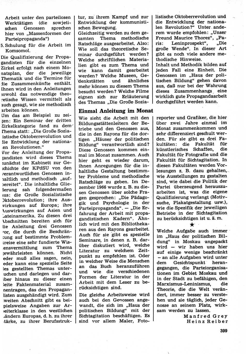 Neuer Weg (NW), Organ des Zentralkomitees (ZK) der SED (Sozialistische Einheitspartei Deutschlands) für Fragen des Parteilebens, 22. Jahrgang [Deutsche Demokratische Republik (DDR)] 1967, Seite 399 (NW ZK SED DDR 1967, S. 399)
