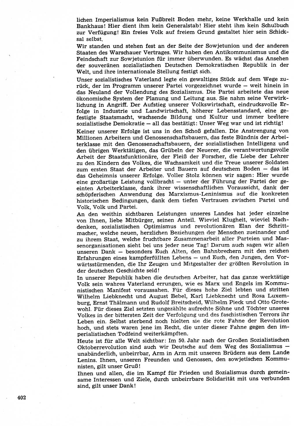 Neuer Weg (NW), Organ des Zentralkomitees (ZK) der SED (Sozialistische Einheitspartei Deutschlands) für Fragen des Parteilebens, 22. Jahrgang [Deutsche Demokratische Republik (DDR)] 1967, Seite 402 (NW ZK SED DDR 1967, S. 402)