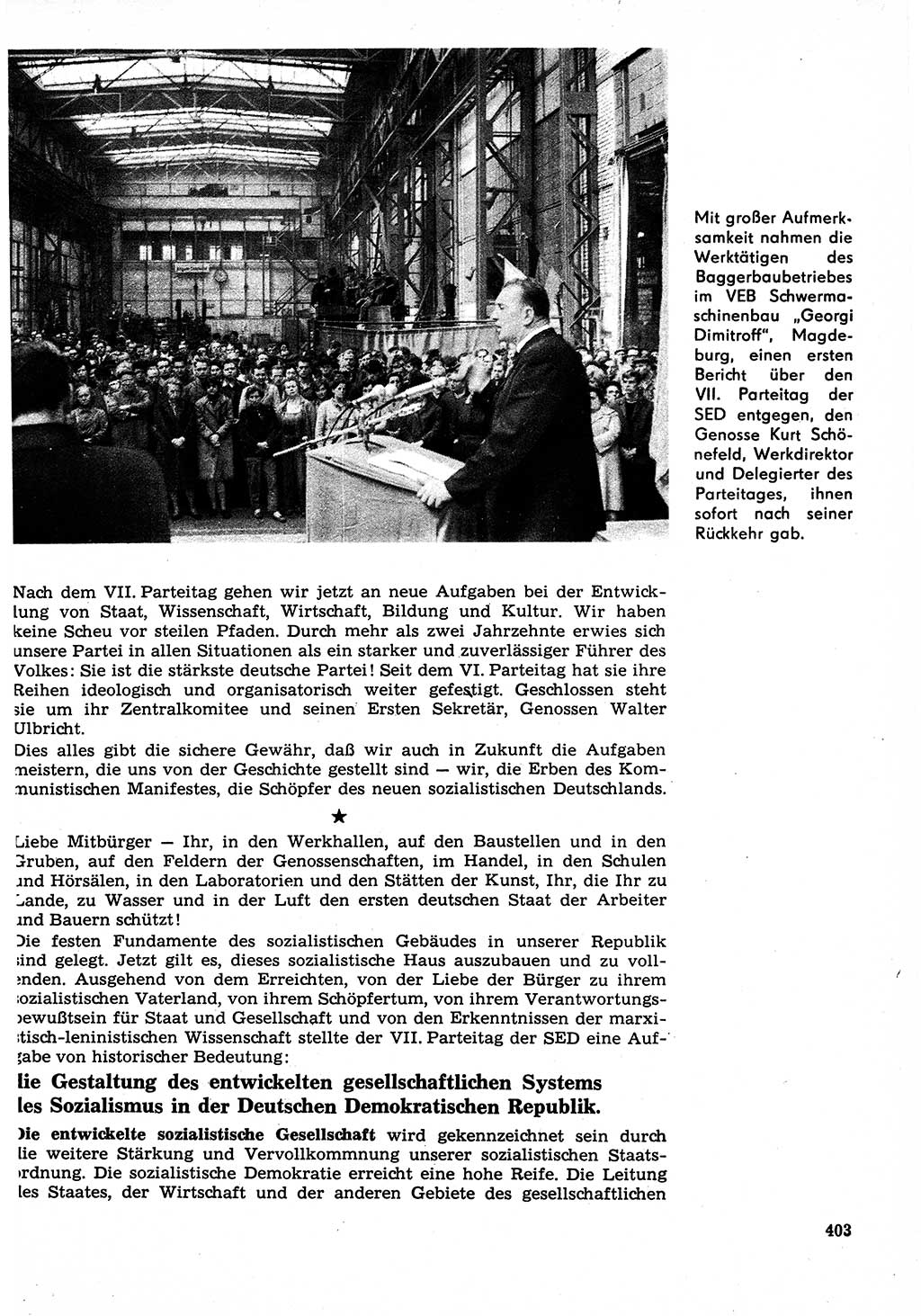 Neuer Weg (NW), Organ des Zentralkomitees (ZK) der SED (Sozialistische Einheitspartei Deutschlands) für Fragen des Parteilebens, 22. Jahrgang [Deutsche Demokratische Republik (DDR)] 1967, Seite 403 (NW ZK SED DDR 1967, S. 403)