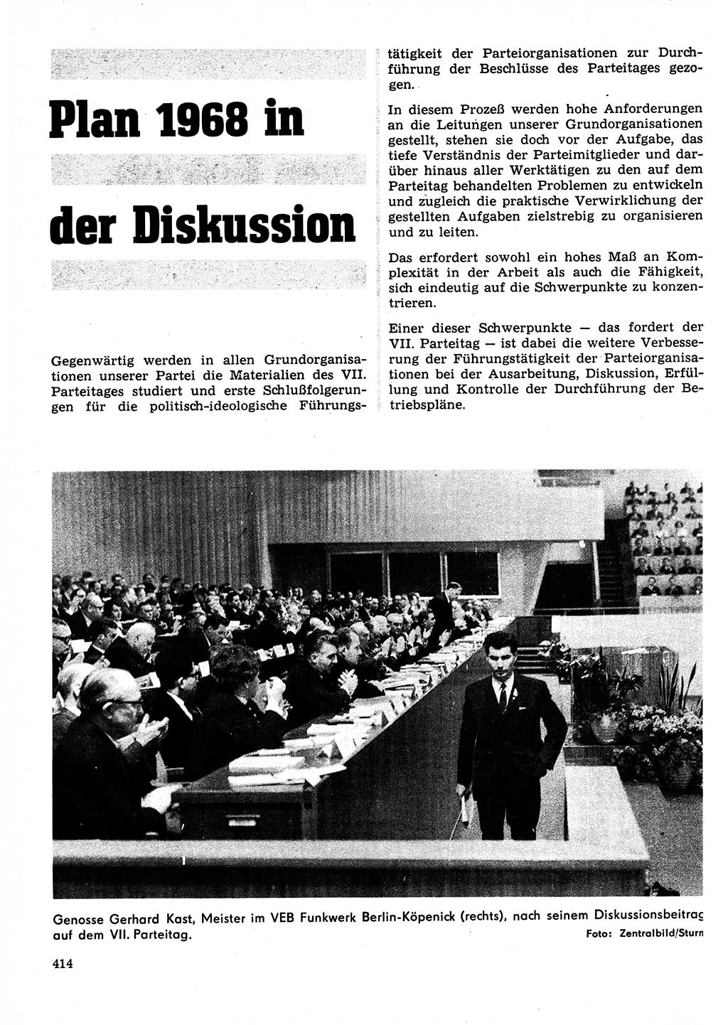 Neuer Weg (NW), Organ des Zentralkomitees (ZK) der SED (Sozialistische Einheitspartei Deutschlands) für Fragen des Parteilebens, 22. Jahrgang [Deutsche Demokratische Republik (DDR)] 1967, Seite 414 (NW ZK SED DDR 1967, S. 414)