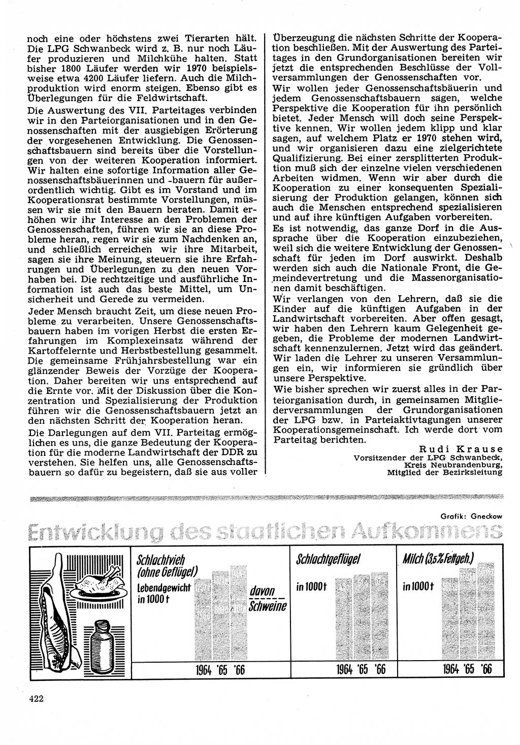 Neuer Weg (NW), Organ des Zentralkomitees (ZK) der SED (Sozialistische Einheitspartei Deutschlands) für Fragen des Parteilebens, 22. Jahrgang [Deutsche Demokratische Republik (DDR)] 1967, Seite 422 (NW ZK SED DDR 1967, S. 422)