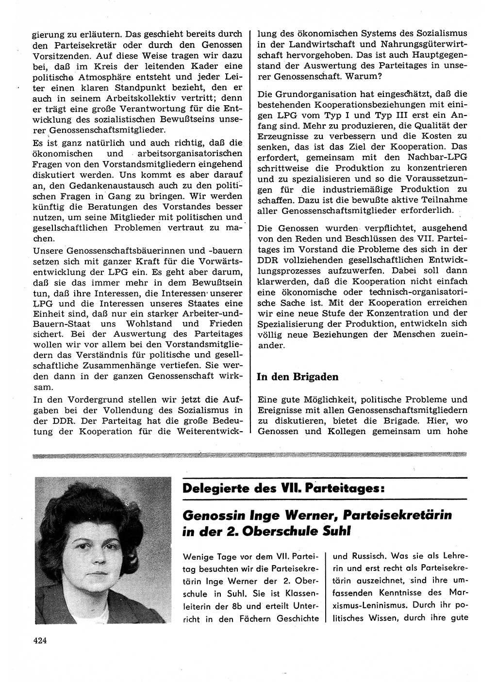 Neuer Weg (NW), Organ des Zentralkomitees (ZK) der SED (Sozialistische Einheitspartei Deutschlands) für Fragen des Parteilebens, 22. Jahrgang [Deutsche Demokratische Republik (DDR)] 1967, Seite 424 (NW ZK SED DDR 1967, S. 424)