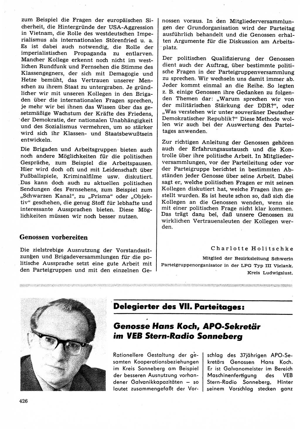 Neuer Weg (NW), Organ des Zentralkomitees (ZK) der SED (Sozialistische Einheitspartei Deutschlands) für Fragen des Parteilebens, 22. Jahrgang [Deutsche Demokratische Republik (DDR)] 1967, Seite 426 (NW ZK SED DDR 1967, S. 426)