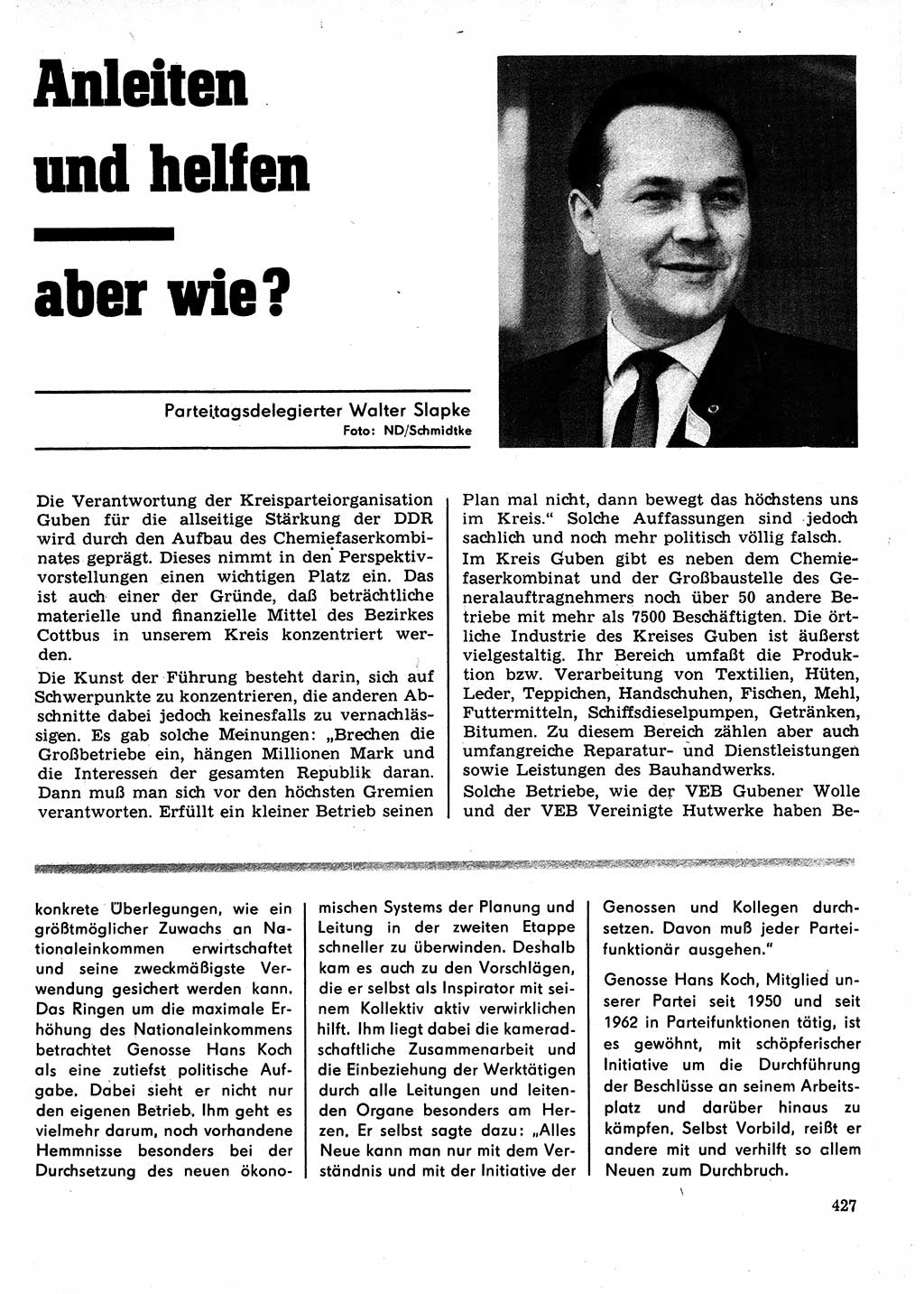 Neuer Weg (NW), Organ des Zentralkomitees (ZK) der SED (Sozialistische Einheitspartei Deutschlands) für Fragen des Parteilebens, 22. Jahrgang [Deutsche Demokratische Republik (DDR)] 1967, Seite 427 (NW ZK SED DDR 1967, S. 427)