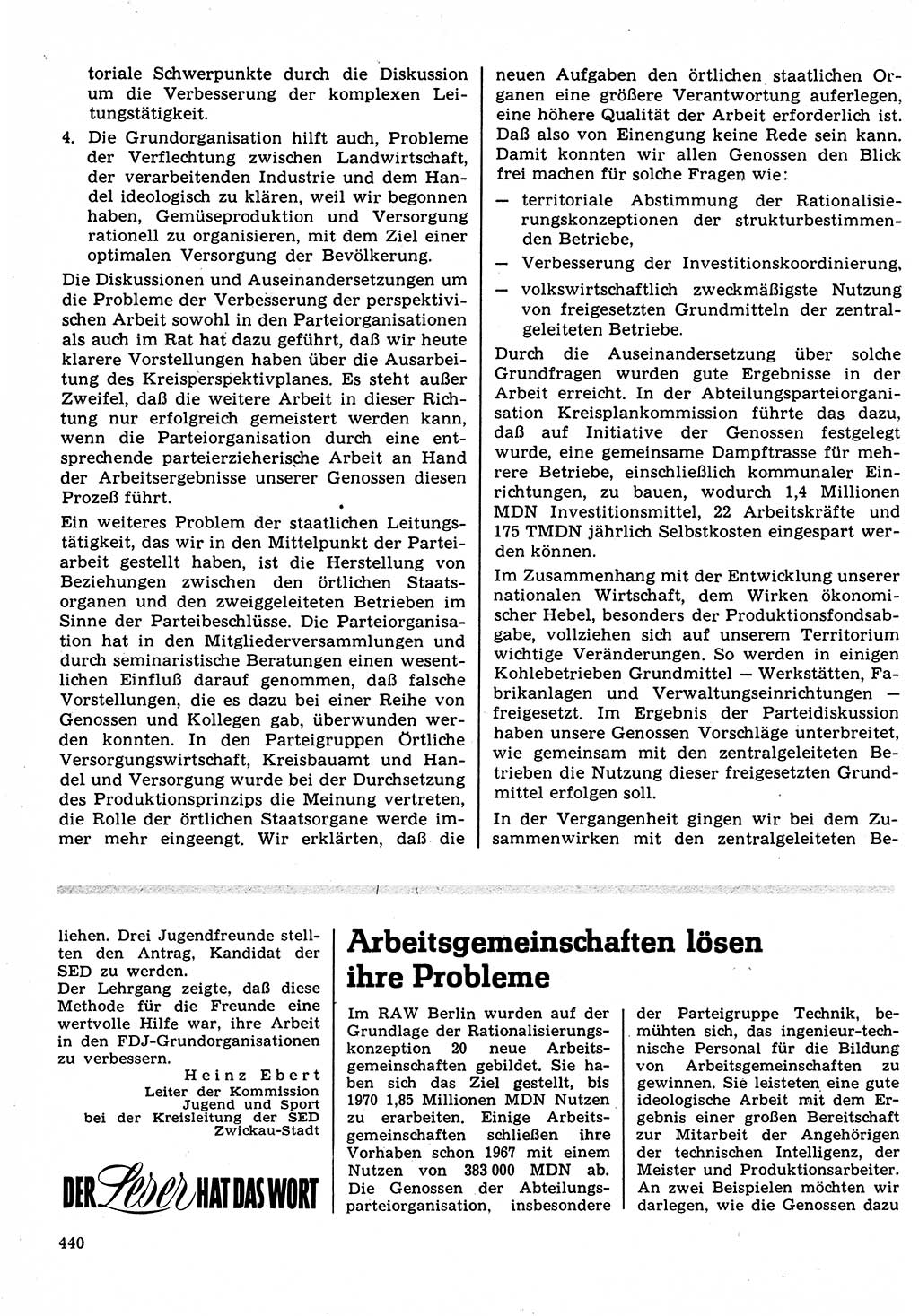 Neuer Weg (NW), Organ des Zentralkomitees (ZK) der SED (Sozialistische Einheitspartei Deutschlands) für Fragen des Parteilebens, 22. Jahrgang [Deutsche Demokratische Republik (DDR)] 1967, Seite 440 (NW ZK SED DDR 1967, S. 440)
