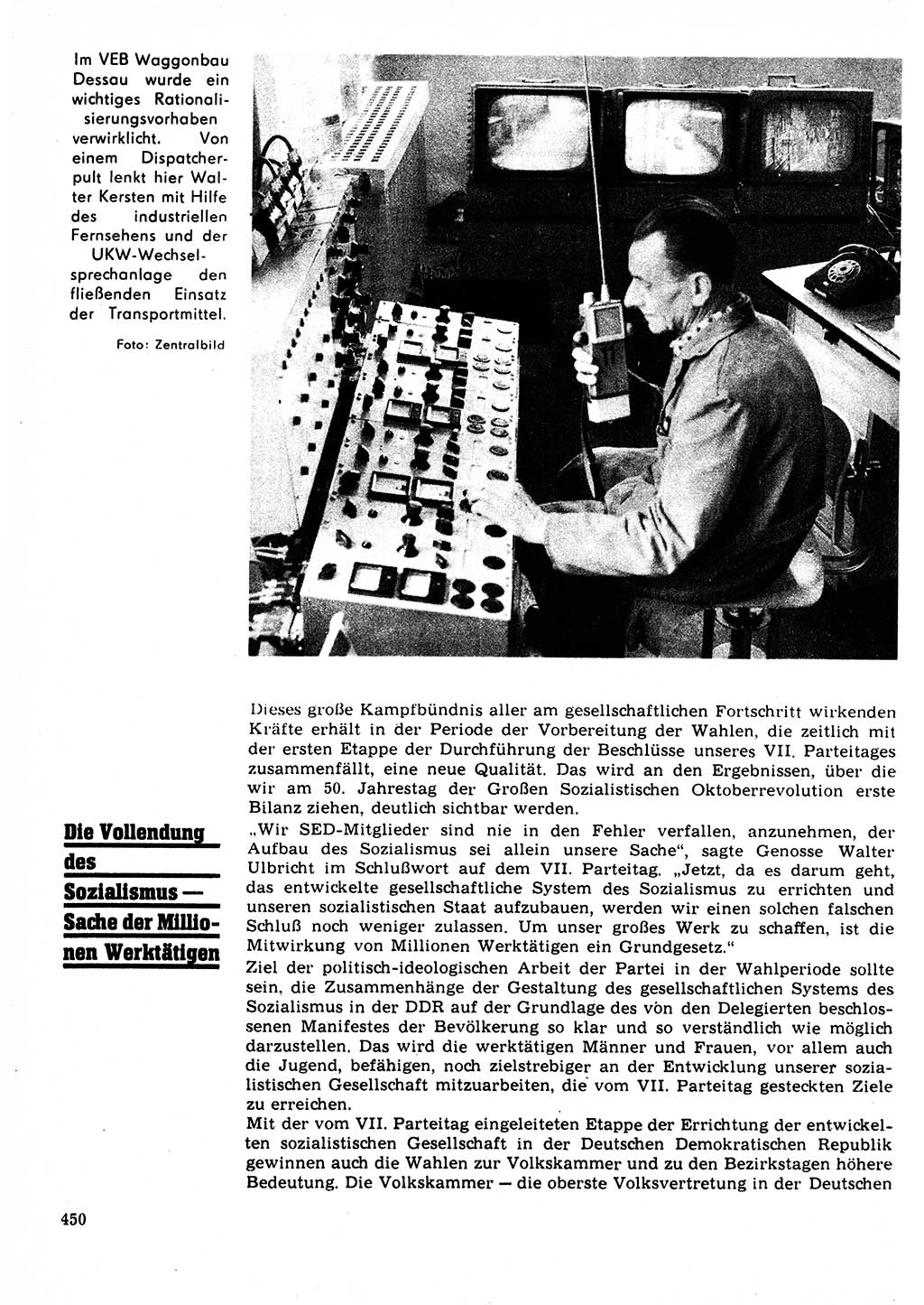 Neuer Weg (NW), Organ des Zentralkomitees (ZK) der SED (Sozialistische Einheitspartei Deutschlands) für Fragen des Parteilebens, 22. Jahrgang [Deutsche Demokratische Republik (DDR)] 1967, Seite 450 (NW ZK SED DDR 1967, S. 450)
