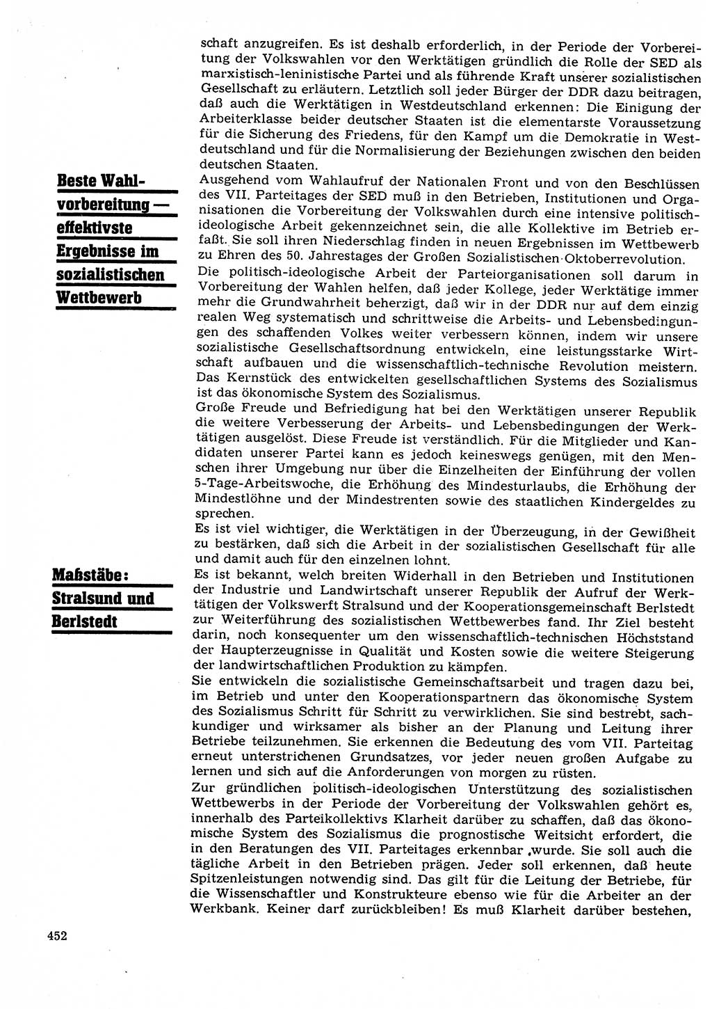 Neuer Weg (NW), Organ des Zentralkomitees (ZK) der SED (Sozialistische Einheitspartei Deutschlands) für Fragen des Parteilebens, 22. Jahrgang [Deutsche Demokratische Republik (DDR)] 1967, Seite 452 (NW ZK SED DDR 1967, S. 452)