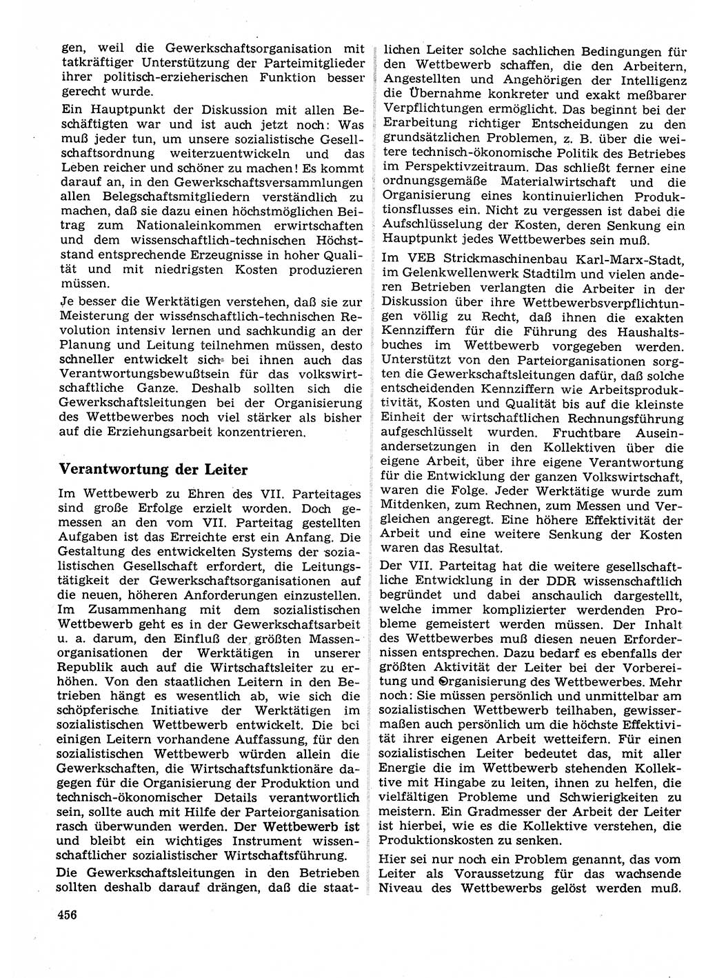Neuer Weg (NW), Organ des Zentralkomitees (ZK) der SED (Sozialistische Einheitspartei Deutschlands) für Fragen des Parteilebens, 22. Jahrgang [Deutsche Demokratische Republik (DDR)] 1967, Seite 456 (NW ZK SED DDR 1967, S. 456)