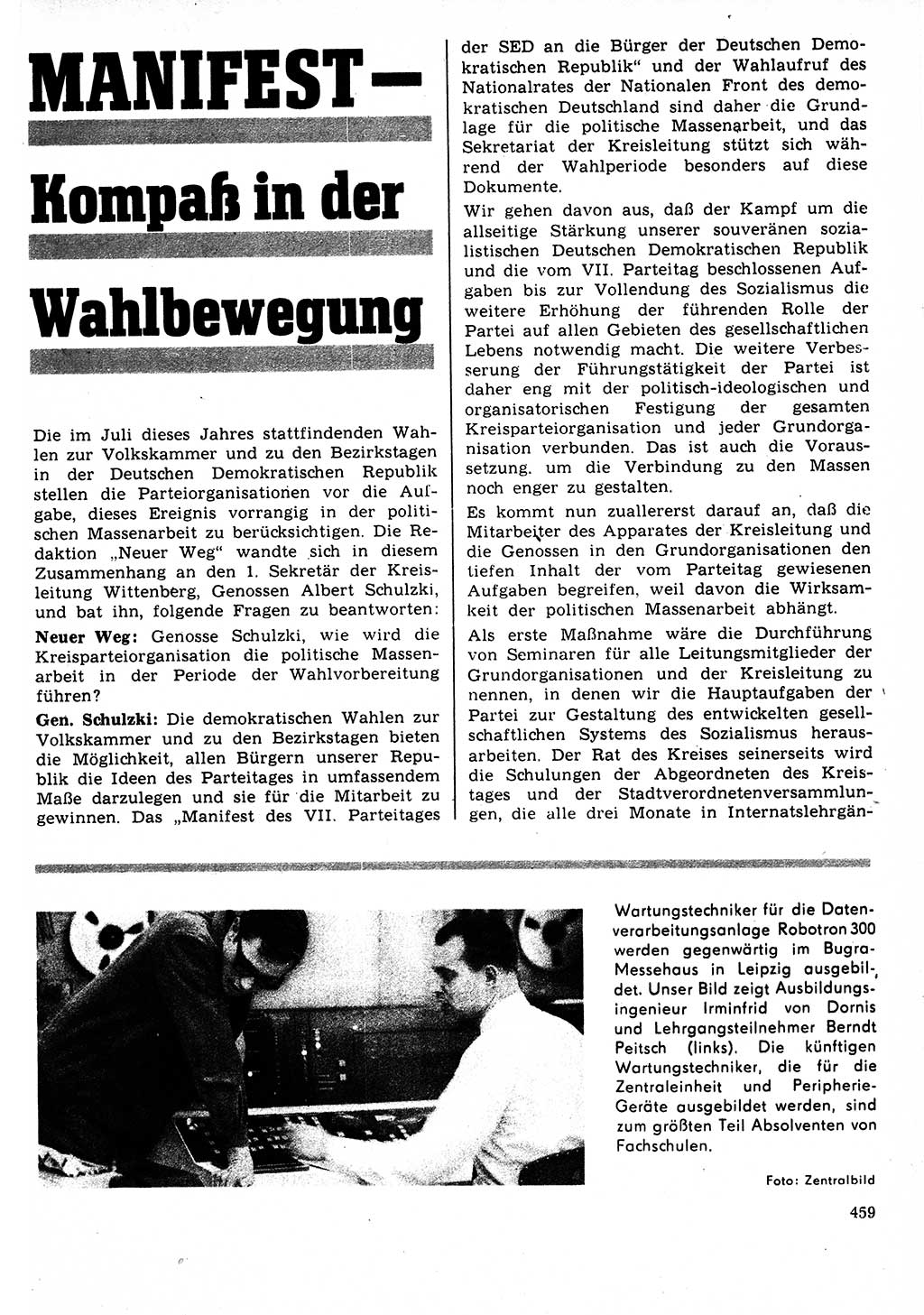 Neuer Weg (NW), Organ des Zentralkomitees (ZK) der SED (Sozialistische Einheitspartei Deutschlands) für Fragen des Parteilebens, 22. Jahrgang [Deutsche Demokratische Republik (DDR)] 1967, Seite 459 (NW ZK SED DDR 1967, S. 459)