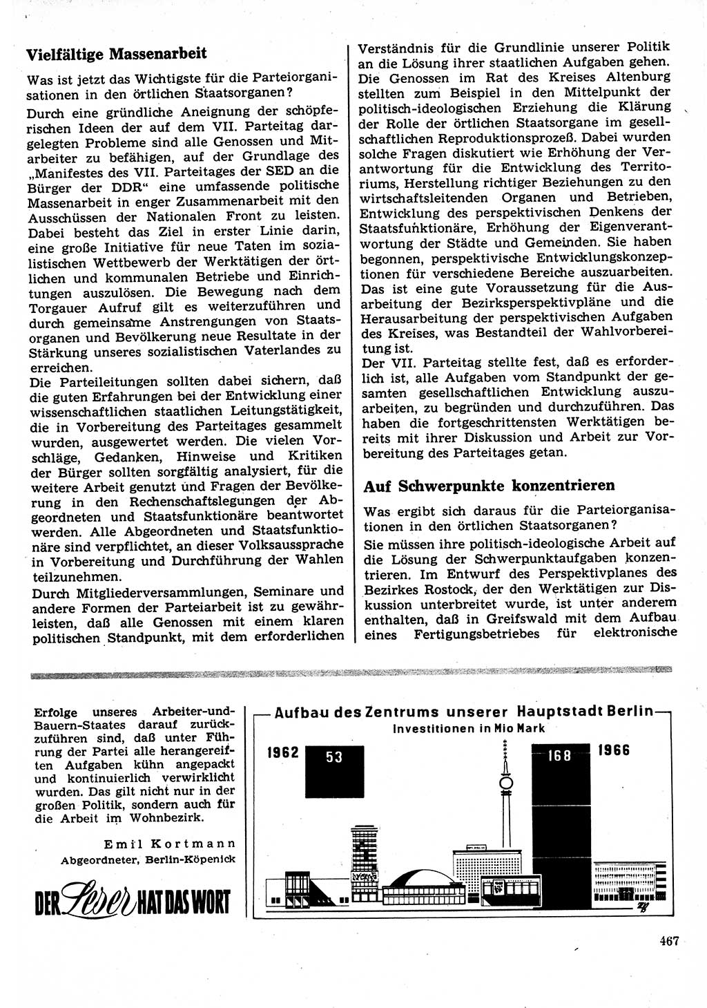 Neuer Weg (NW), Organ des Zentralkomitees (ZK) der SED (Sozialistische Einheitspartei Deutschlands) für Fragen des Parteilebens, 22. Jahrgang [Deutsche Demokratische Republik (DDR)] 1967, Seite 467 (NW ZK SED DDR 1967, S. 467)