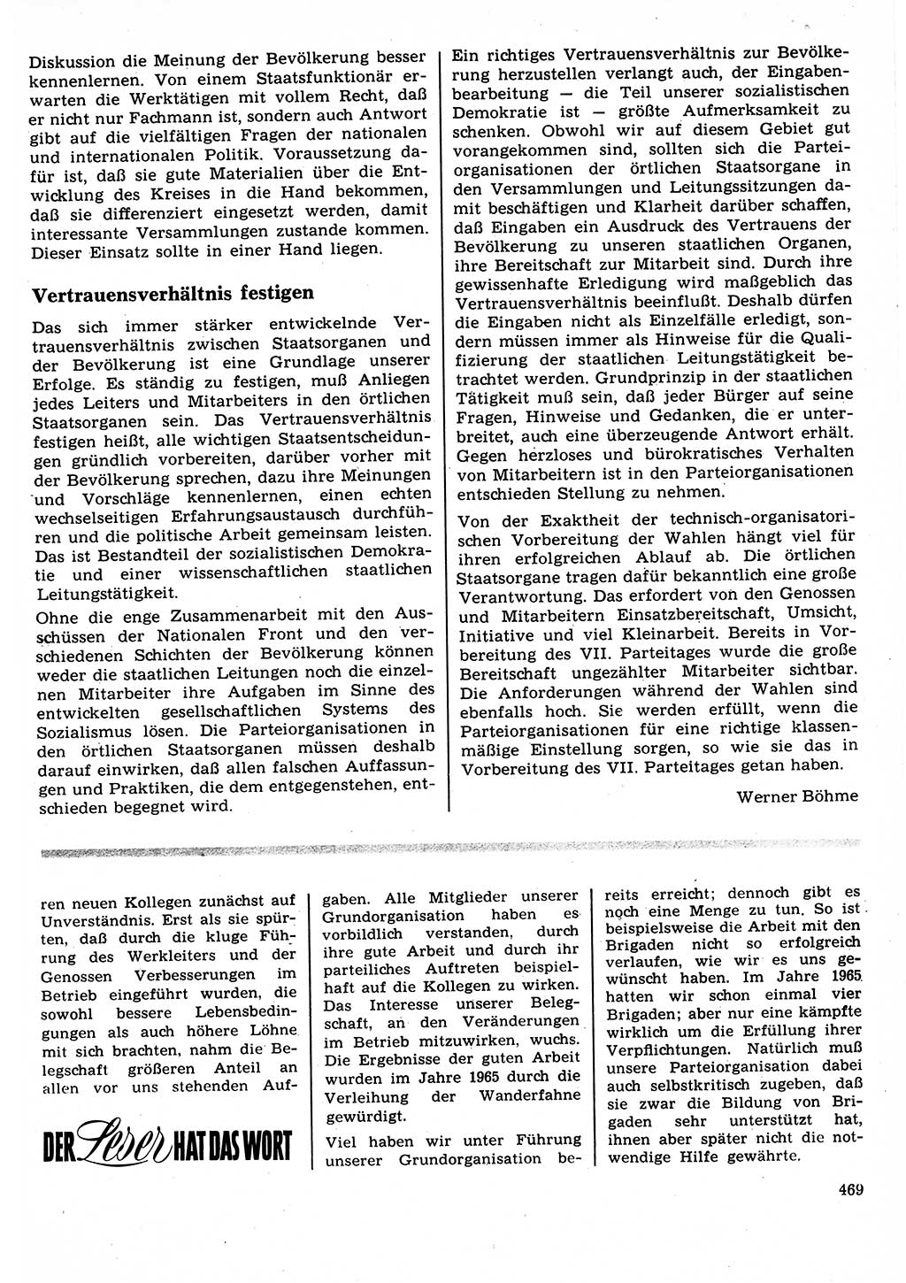 Neuer Weg (NW), Organ des Zentralkomitees (ZK) der SED (Sozialistische Einheitspartei Deutschlands) für Fragen des Parteilebens, 22. Jahrgang [Deutsche Demokratische Republik (DDR)] 1967, Seite 469 (NW ZK SED DDR 1967, S. 469)