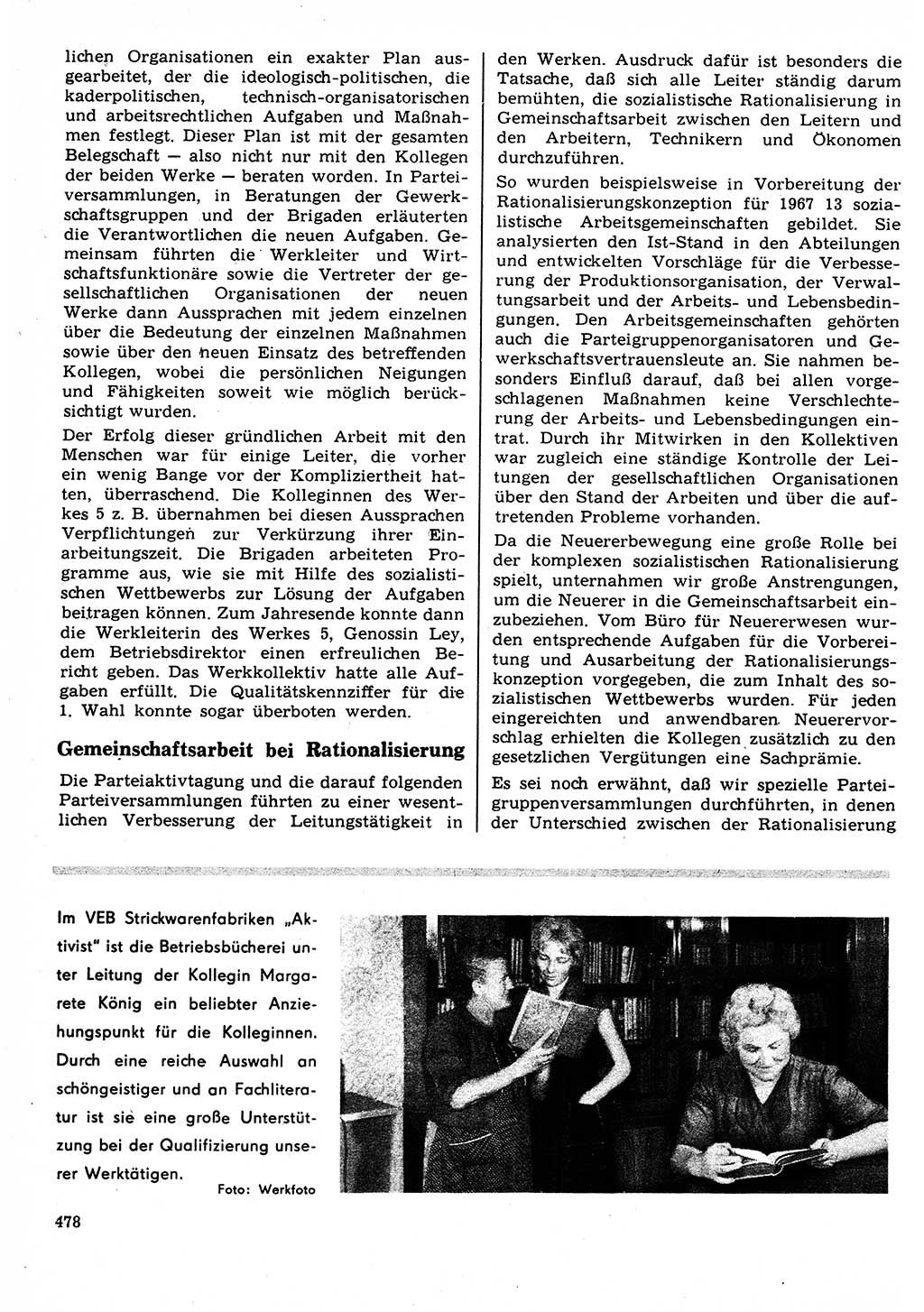 Neuer Weg (NW), Organ des Zentralkomitees (ZK) der SED (Sozialistische Einheitspartei Deutschlands) für Fragen des Parteilebens, 22. Jahrgang [Deutsche Demokratische Republik (DDR)] 1967, Seite 478 (NW ZK SED DDR 1967, S. 478)