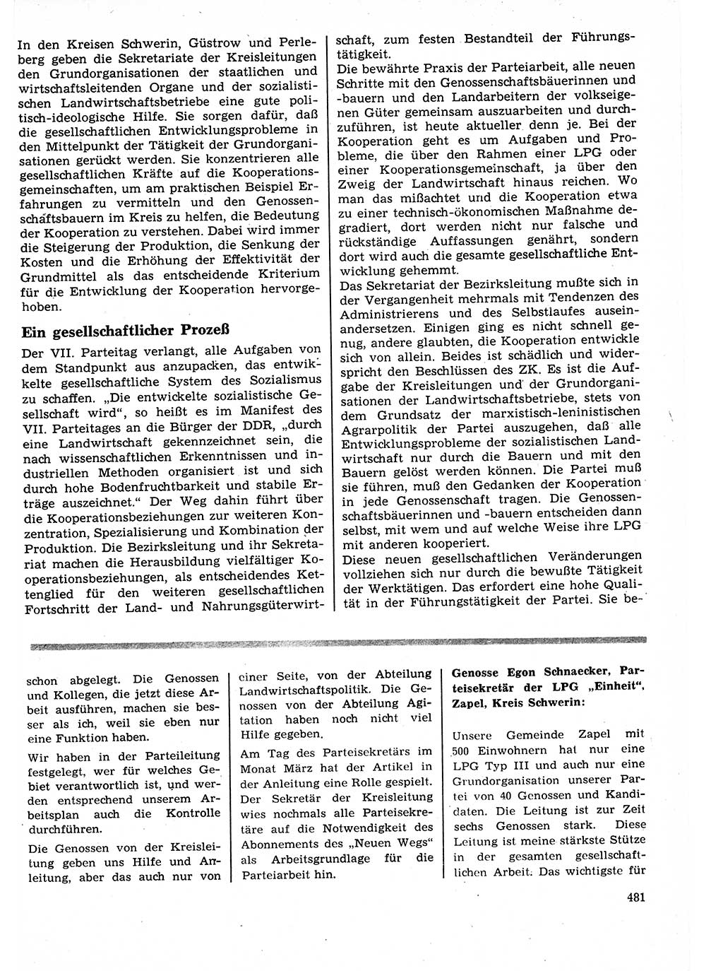 Neuer Weg (NW), Organ des Zentralkomitees (ZK) der SED (Sozialistische Einheitspartei Deutschlands) fÃ¼r Fragen des Parteilebens, 22. Jahrgang [Deutsche Demokratische Republik (DDR)] 1967, Seite 481 (NW ZK SED DDR 1967, S. 481)