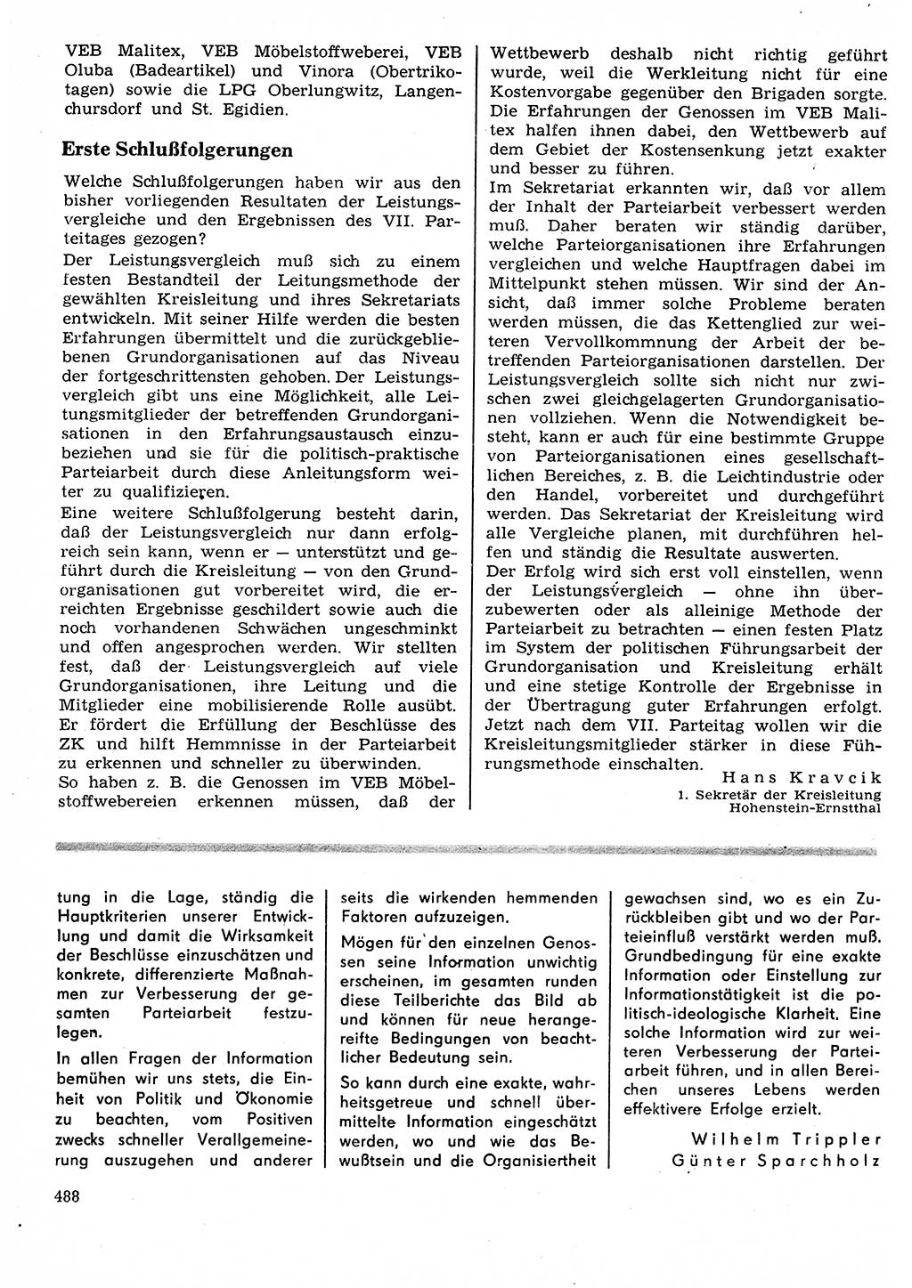 Neuer Weg (NW), Organ des Zentralkomitees (ZK) der SED (Sozialistische Einheitspartei Deutschlands) für Fragen des Parteilebens, 22. Jahrgang [Deutsche Demokratische Republik (DDR)] 1967, Seite 488 (NW ZK SED DDR 1967, S. 488)