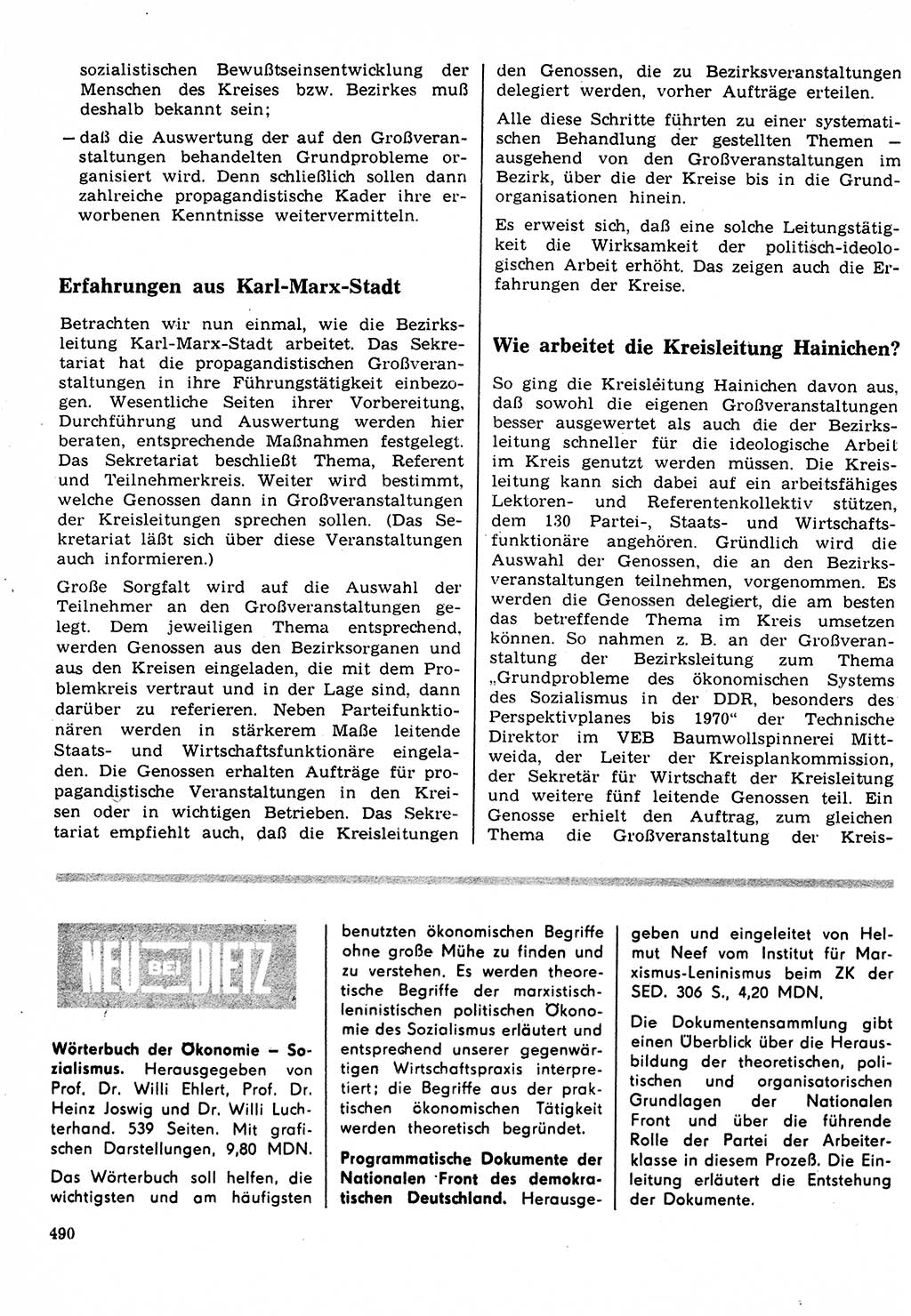 Neuer Weg (NW), Organ des Zentralkomitees (ZK) der SED (Sozialistische Einheitspartei Deutschlands) für Fragen des Parteilebens, 22. Jahrgang [Deutsche Demokratische Republik (DDR)] 1967, Seite 490 (NW ZK SED DDR 1967, S. 490)
