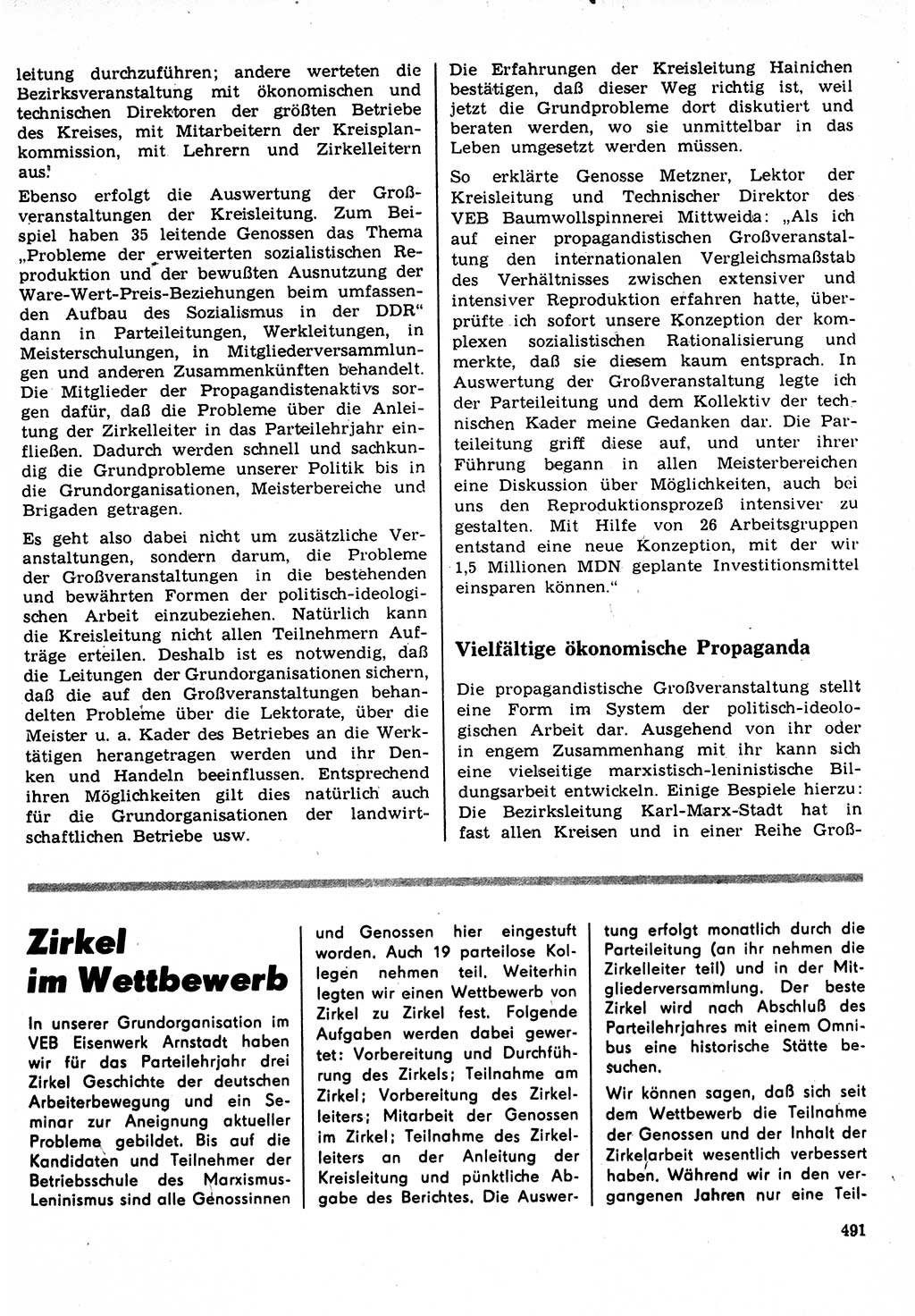 Neuer Weg (NW), Organ des Zentralkomitees (ZK) der SED (Sozialistische Einheitspartei Deutschlands) für Fragen des Parteilebens, 22. Jahrgang [Deutsche Demokratische Republik (DDR)] 1967, Seite 491 (NW ZK SED DDR 1967, S. 491)