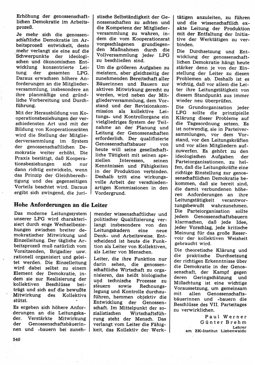 Neuer Weg (NW), Organ des Zentralkomitees (ZK) der SED (Sozialistische Einheitspartei Deutschlands) für Fragen des Parteilebens, 22. Jahrgang [Deutsche Demokratische Republik (DDR)] 1967, Seite 540 (NW ZK SED DDR 1967, S. 540)