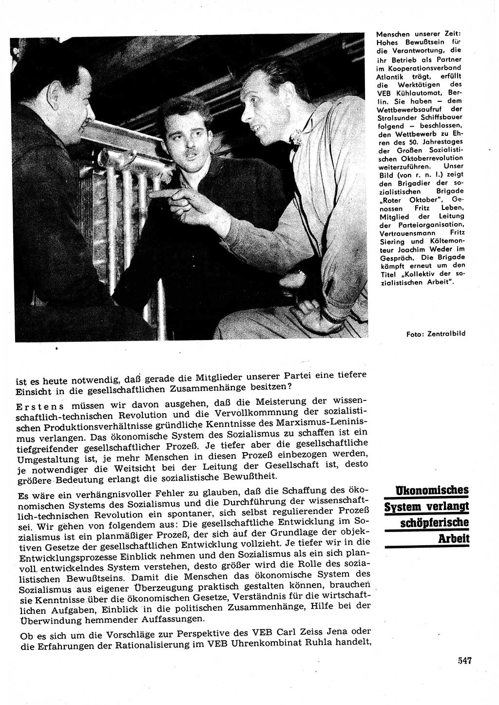 Neuer Weg (NW), Organ des Zentralkomitees (ZK) der SED (Sozialistische Einheitspartei Deutschlands) für Fragen des Parteilebens, 22. Jahrgang [Deutsche Demokratische Republik (DDR)] 1967, Seite 547 (NW ZK SED DDR 1967, S. 547)
