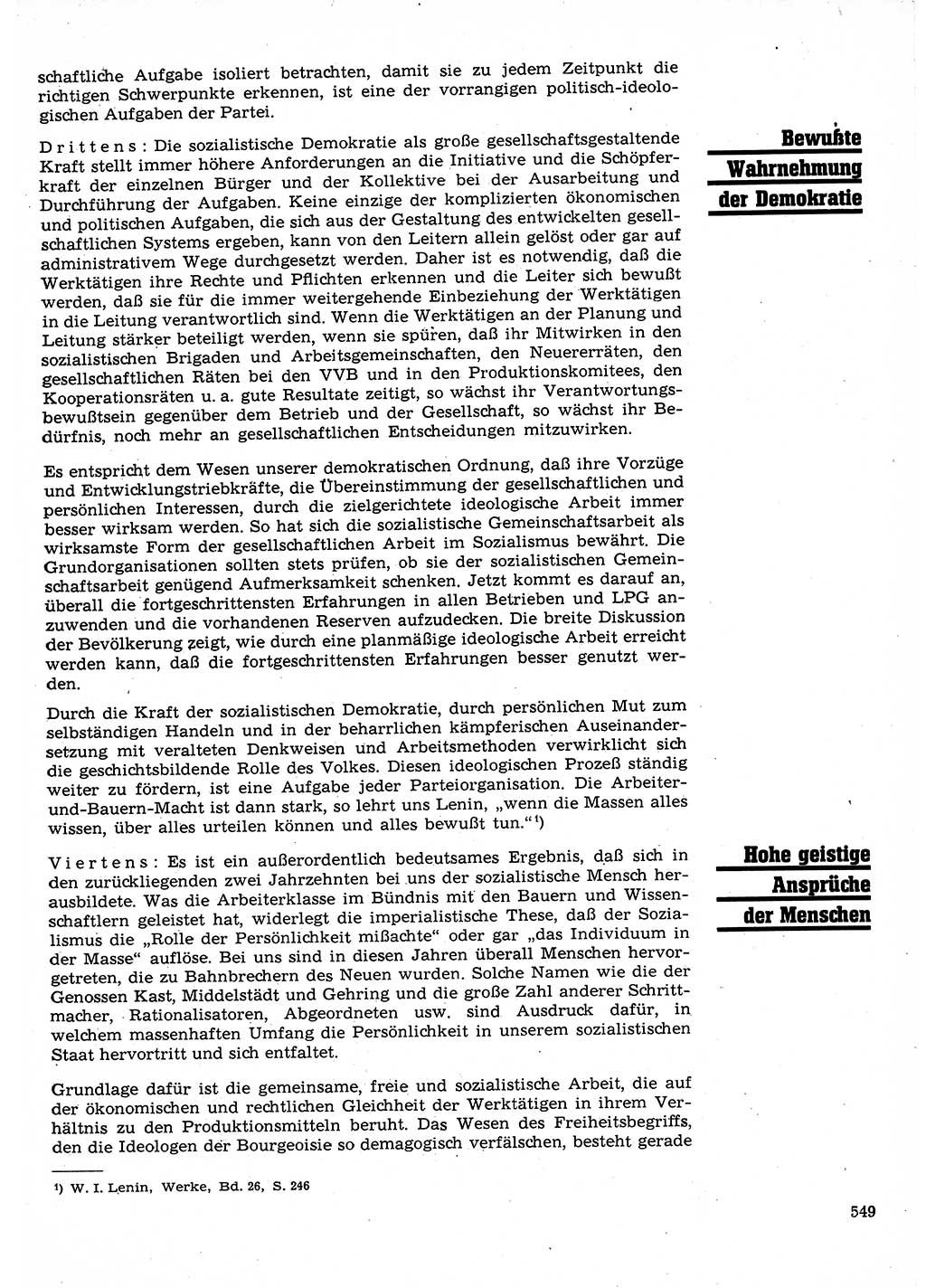 Neuer Weg (NW), Organ des Zentralkomitees (ZK) der SED (Sozialistische Einheitspartei Deutschlands) für Fragen des Parteilebens, 22. Jahrgang [Deutsche Demokratische Republik (DDR)] 1967, Seite 549 (NW ZK SED DDR 1967, S. 549)