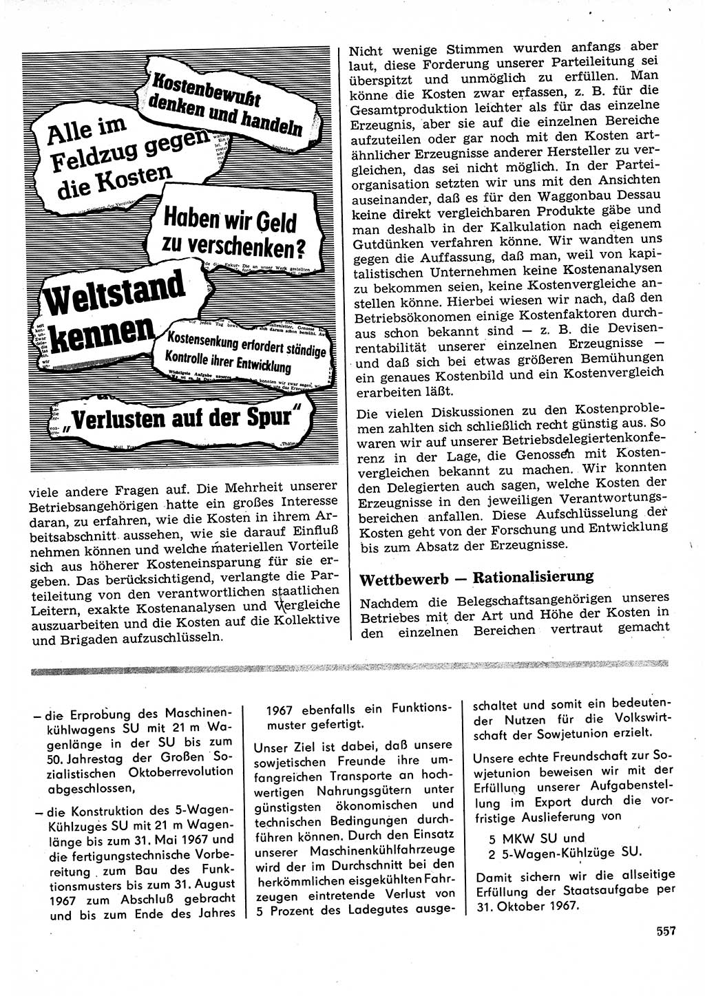 Neuer Weg (NW), Organ des Zentralkomitees (ZK) der SED (Sozialistische Einheitspartei Deutschlands) für Fragen des Parteilebens, 22. Jahrgang [Deutsche Demokratische Republik (DDR)] 1967, Seite 557 (NW ZK SED DDR 1967, S. 557)