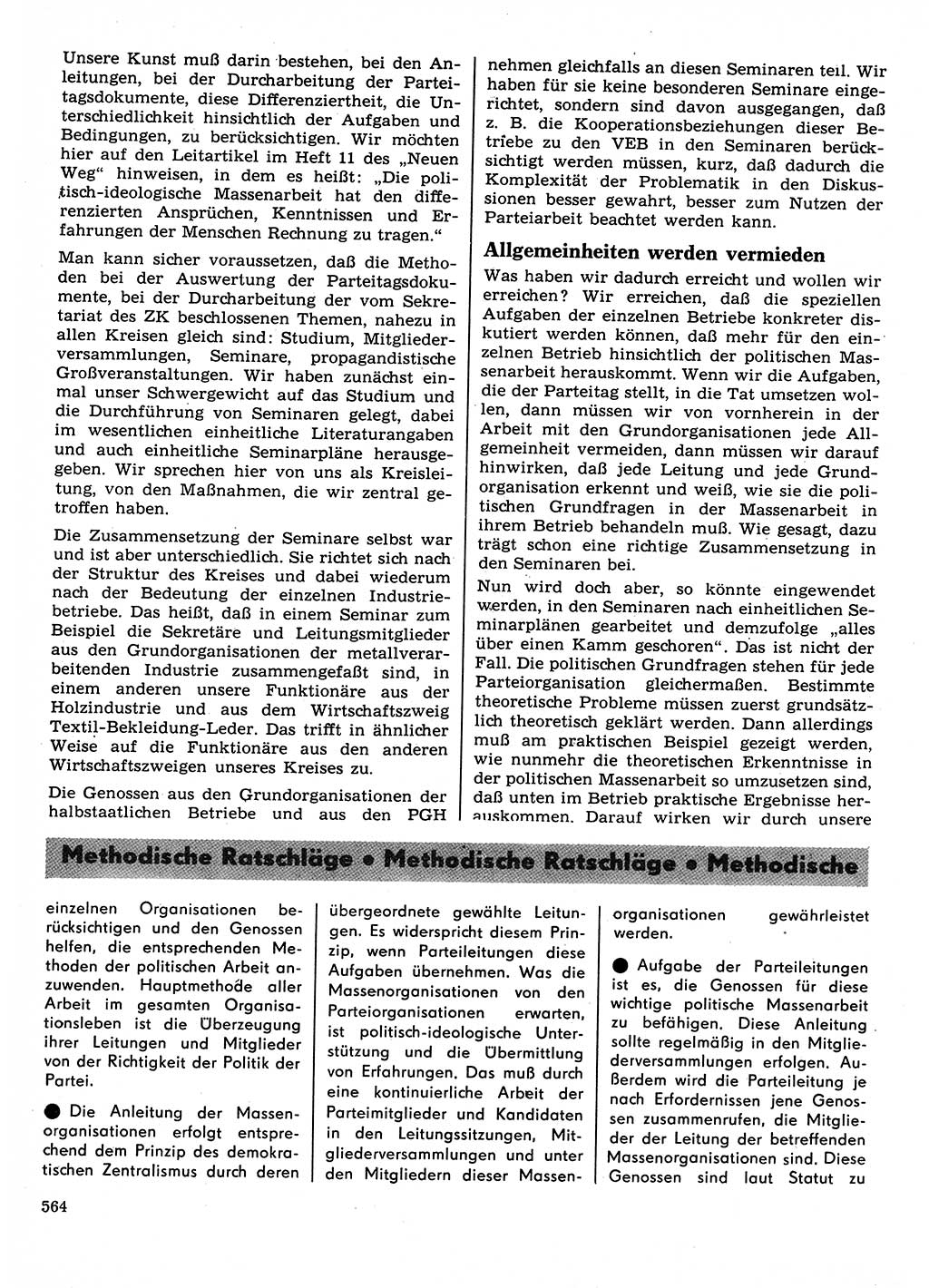 Neuer Weg (NW), Organ des Zentralkomitees (ZK) der SED (Sozialistische Einheitspartei Deutschlands) für Fragen des Parteilebens, 22. Jahrgang [Deutsche Demokratische Republik (DDR)] 1967, Seite 564 (NW ZK SED DDR 1967, S. 564)