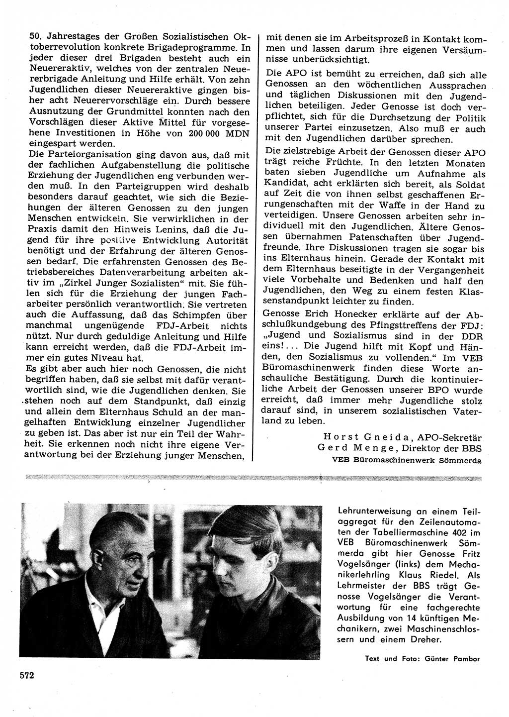 Neuer Weg (NW), Organ des Zentralkomitees (ZK) der SED (Sozialistische Einheitspartei Deutschlands) fÃ¼r Fragen des Parteilebens, 22. Jahrgang [Deutsche Demokratische Republik (DDR)] 1967, Seite 572 (NW ZK SED DDR 1967, S. 572)