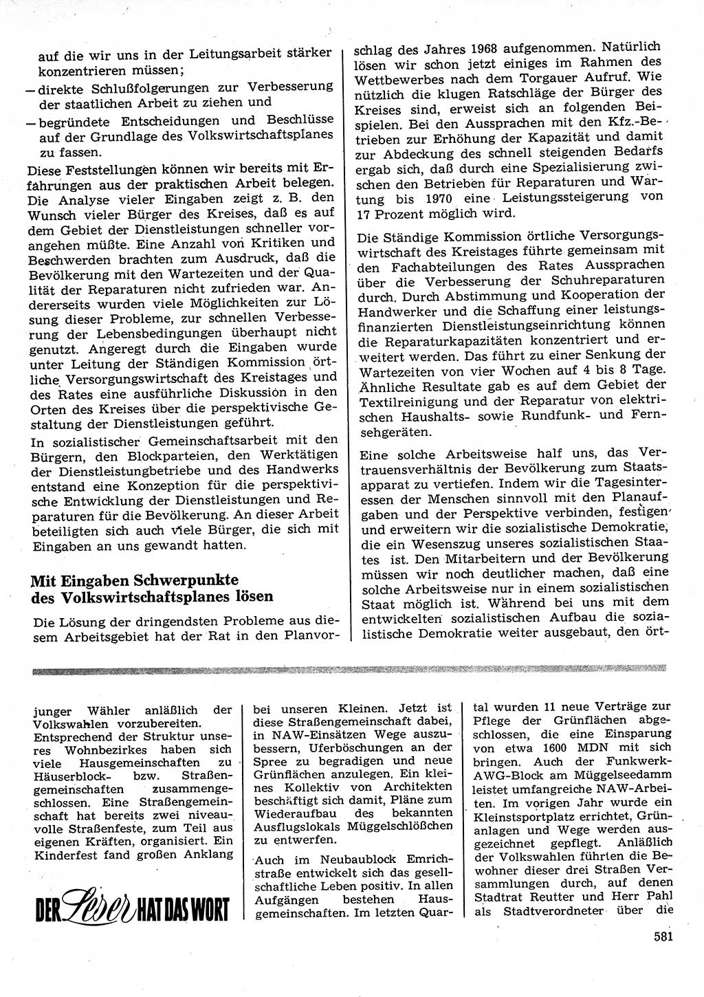 Neuer Weg (NW), Organ des Zentralkomitees (ZK) der SED (Sozialistische Einheitspartei Deutschlands) für Fragen des Parteilebens, 22. Jahrgang [Deutsche Demokratische Republik (DDR)] 1967, Seite 581 (NW ZK SED DDR 1967, S. 581)