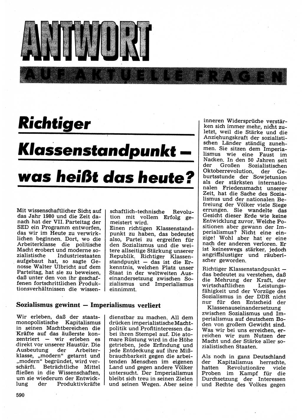 Neuer Weg (NW), Organ des Zentralkomitees (ZK) der SED (Sozialistische Einheitspartei Deutschlands) für Fragen des Parteilebens, 22. Jahrgang [Deutsche Demokratische Republik (DDR)] 1967, Seite 590 (NW ZK SED DDR 1967, S. 590)