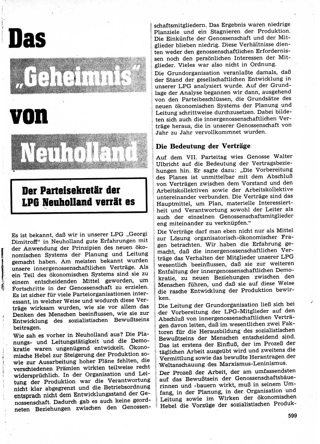 Neuer Weg (NW), Organ des Zentralkomitees (ZK) der SED (Sozialistische Einheitspartei Deutschlands) für Fragen des Parteilebens, 22. Jahrgang [Deutsche Demokratische Republik (DDR)] 1967, Seite 599 (NW ZK SED DDR 1967, S. 599)