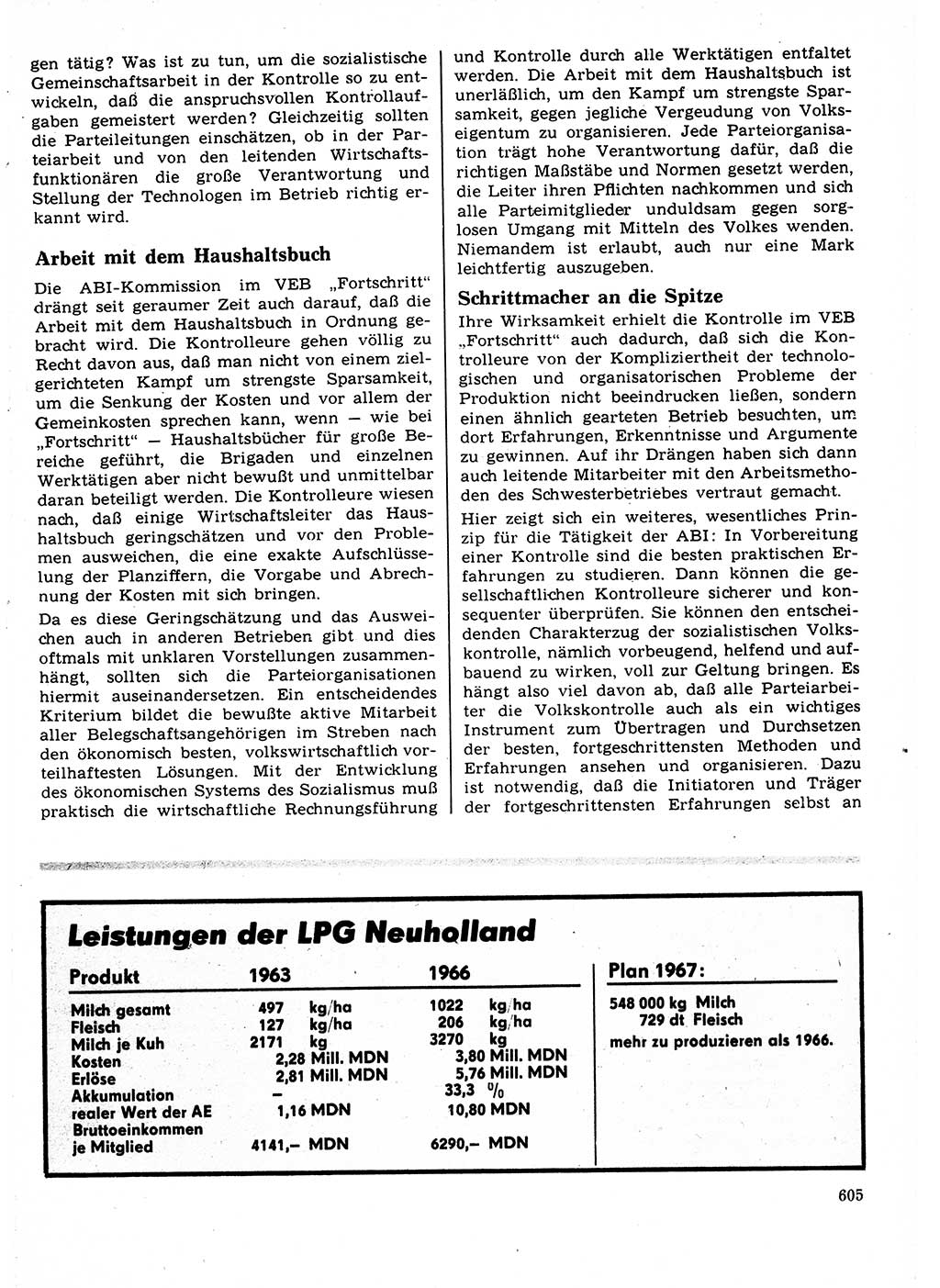 Neuer Weg (NW), Organ des Zentralkomitees (ZK) der SED (Sozialistische Einheitspartei Deutschlands) für Fragen des Parteilebens, 22. Jahrgang [Deutsche Demokratische Republik (DDR)] 1967, Seite 605 (NW ZK SED DDR 1967, S. 605)