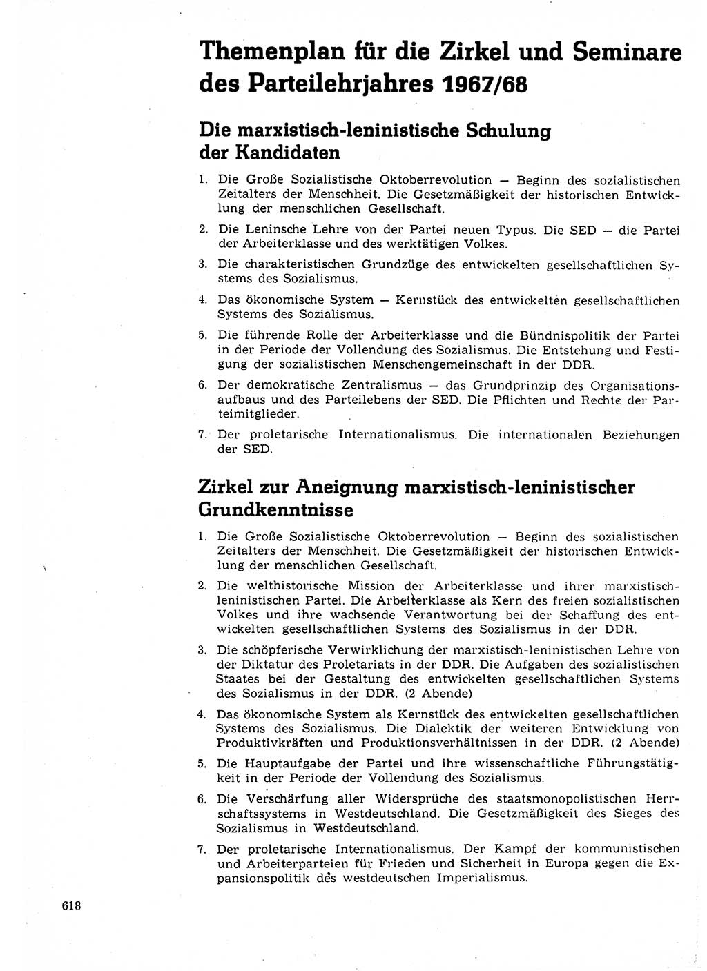 Neuer Weg (NW), Organ des Zentralkomitees (ZK) der SED (Sozialistische Einheitspartei Deutschlands) für Fragen des Parteilebens, 22. Jahrgang [Deutsche Demokratische Republik (DDR)] 1967, Seite 618 (NW ZK SED DDR 1967, S. 618)