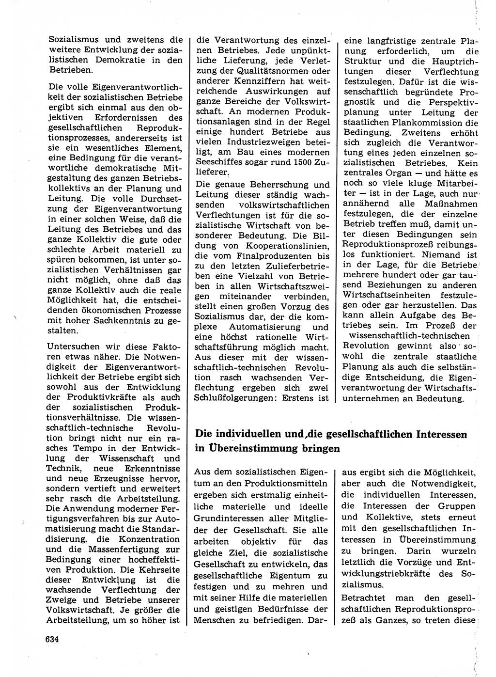 Neuer Weg (NW), Organ des Zentralkomitees (ZK) der SED (Sozialistische Einheitspartei Deutschlands) für Fragen des Parteilebens, 22. Jahrgang [Deutsche Demokratische Republik (DDR)] 1967, Seite 634 (NW ZK SED DDR 1967, S. 634)